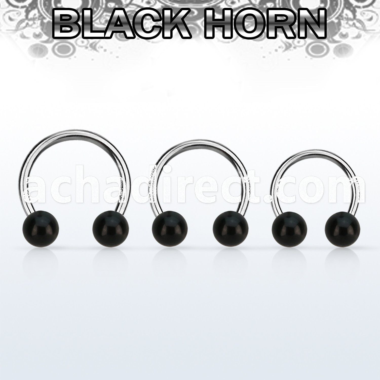 cbwk5 organic circular barbell w 2 5mm black horn balls