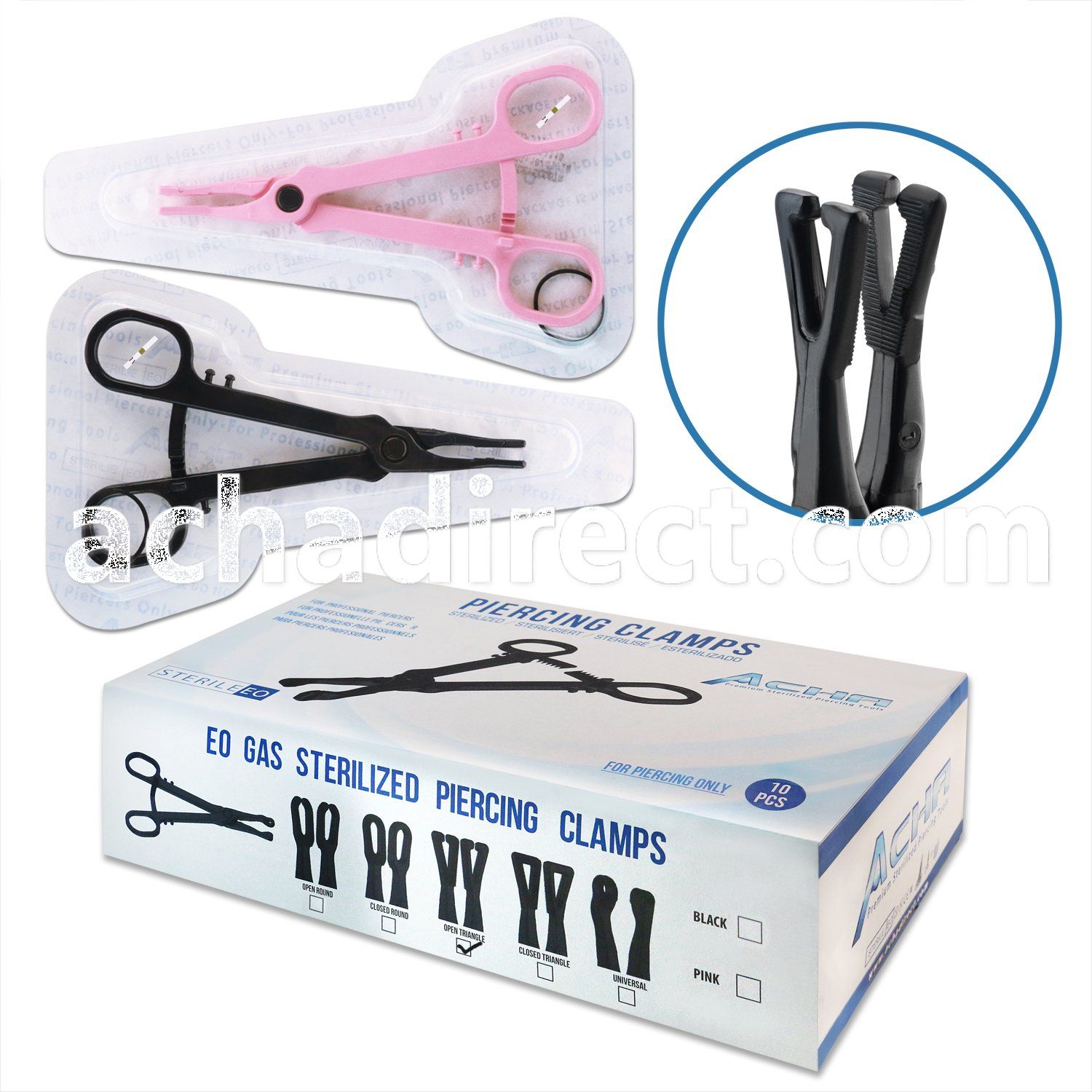 clampd sterilized single use piercing clamp slotted triangle shaped forceps