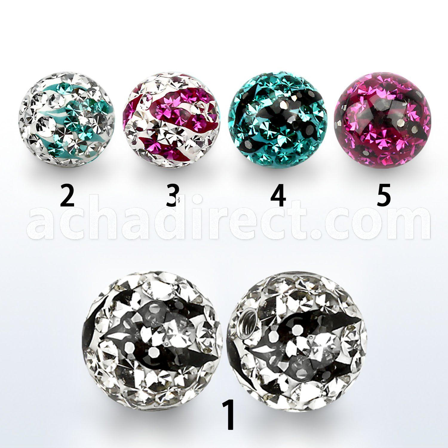 cmfr8 zebra striped ferido glued multi crystal ball