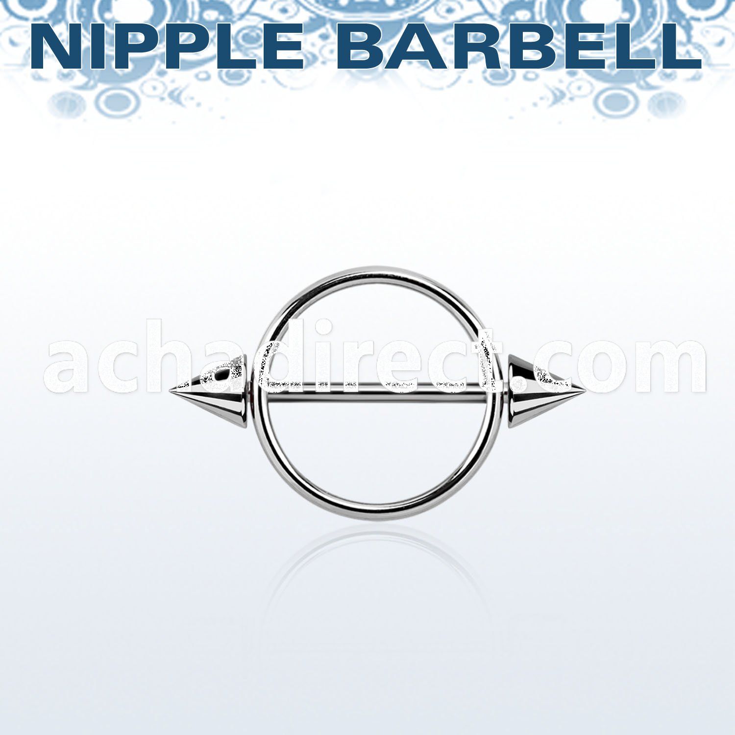 cnnpe5 surgical steel round nipple shield w a bar w 2 5mm cones