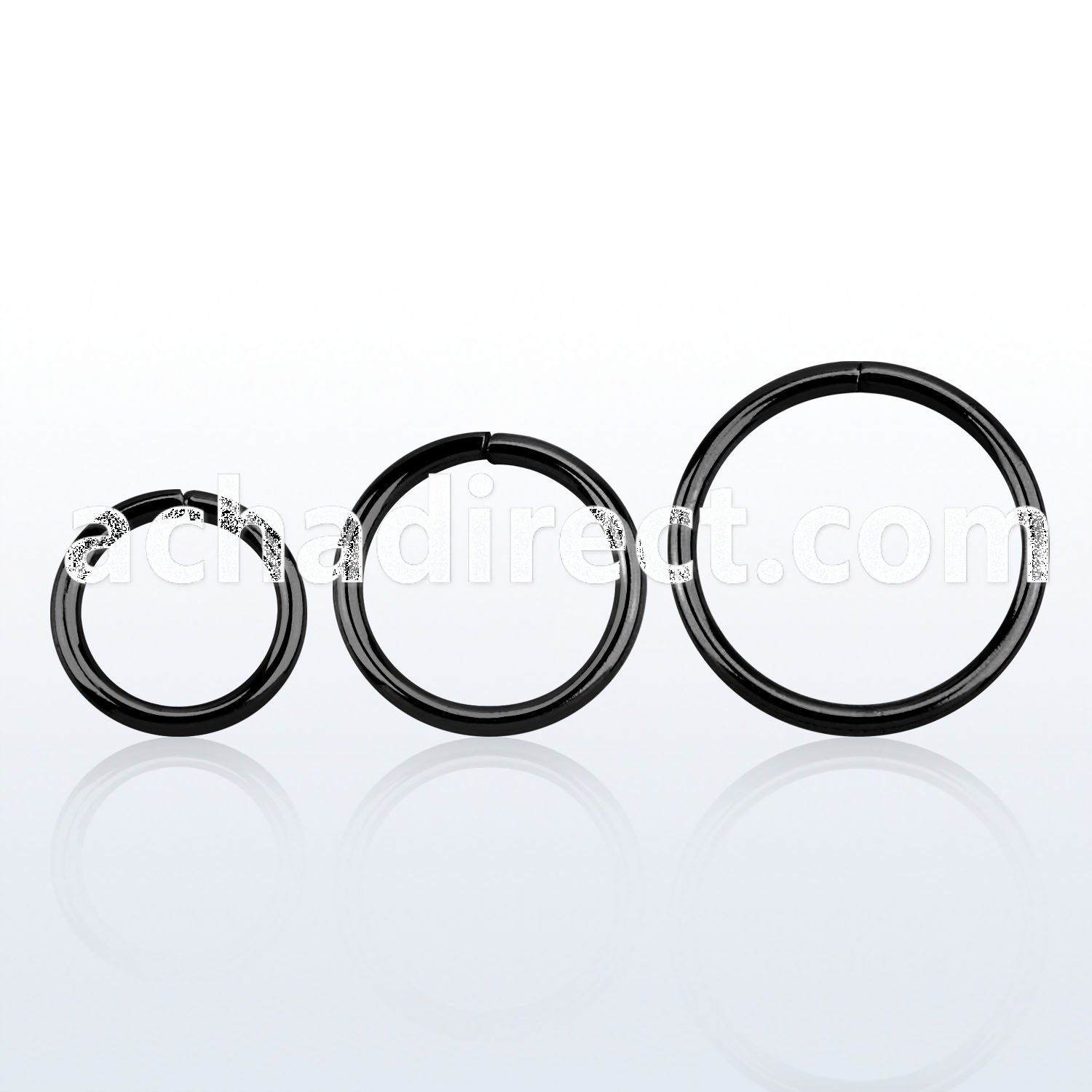 cpsel18 black plated 925 silver seamless ring 18g 1mm