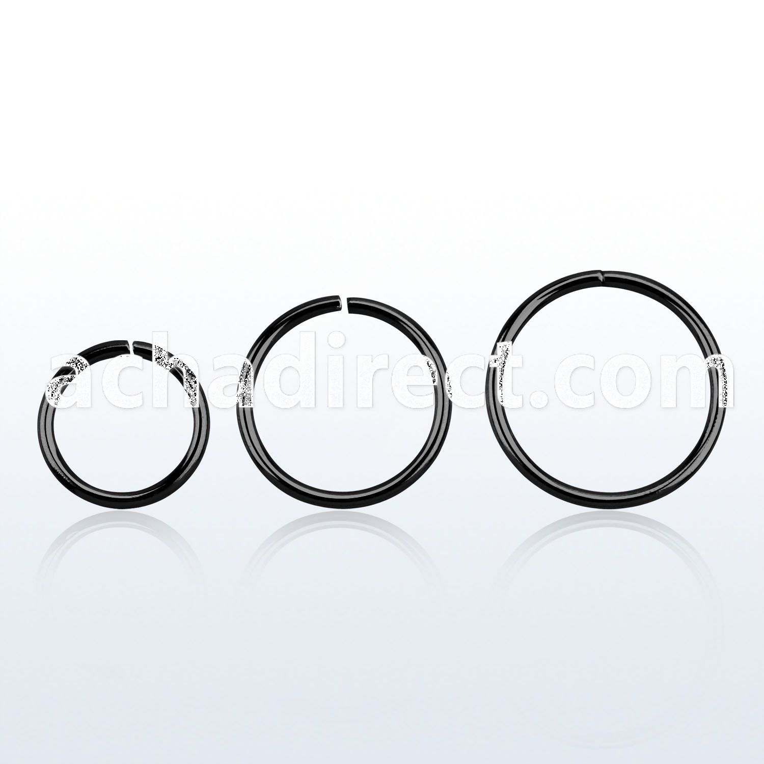 cpsel20 black plated 925 silver seamless ring 20g 0 8mm