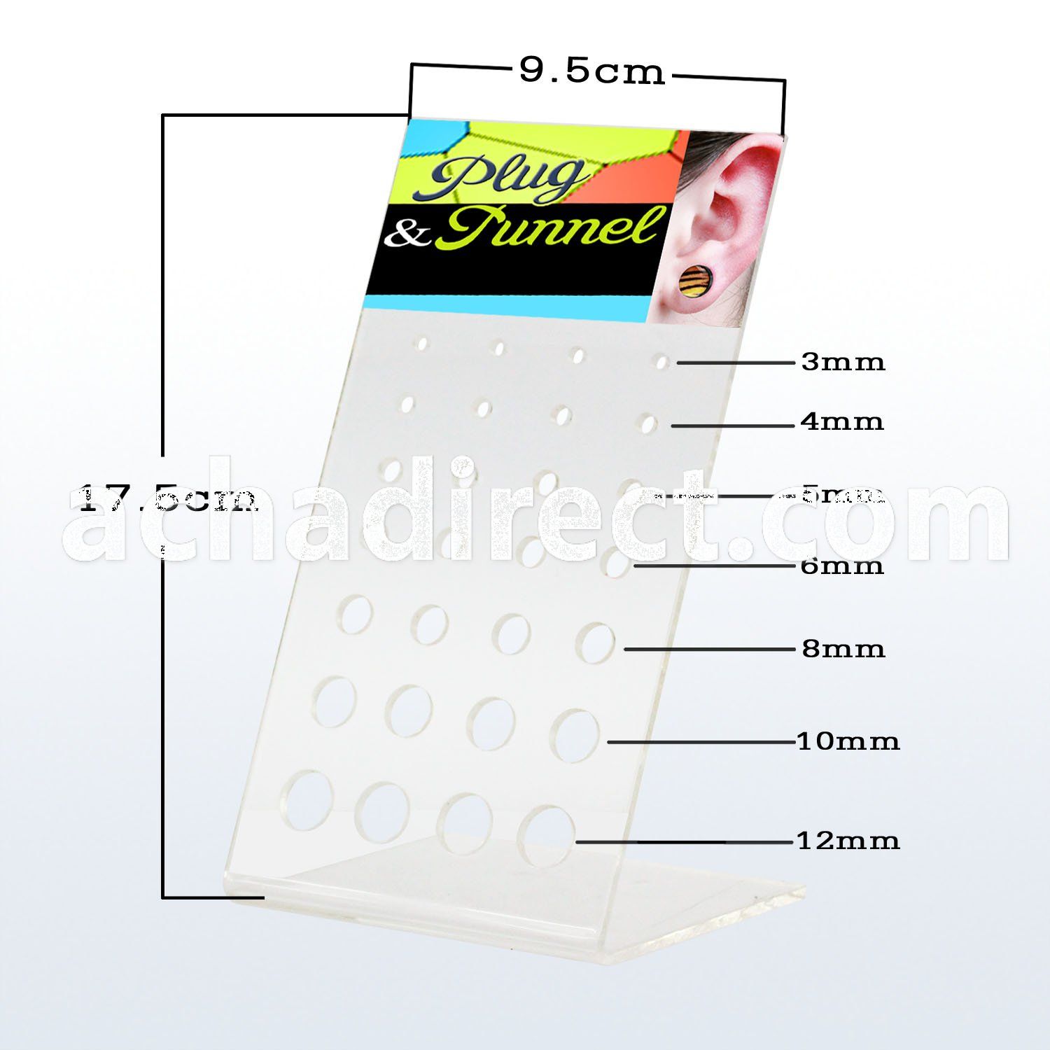 dac30 empty display w holes for screwfit flared plug tunnel