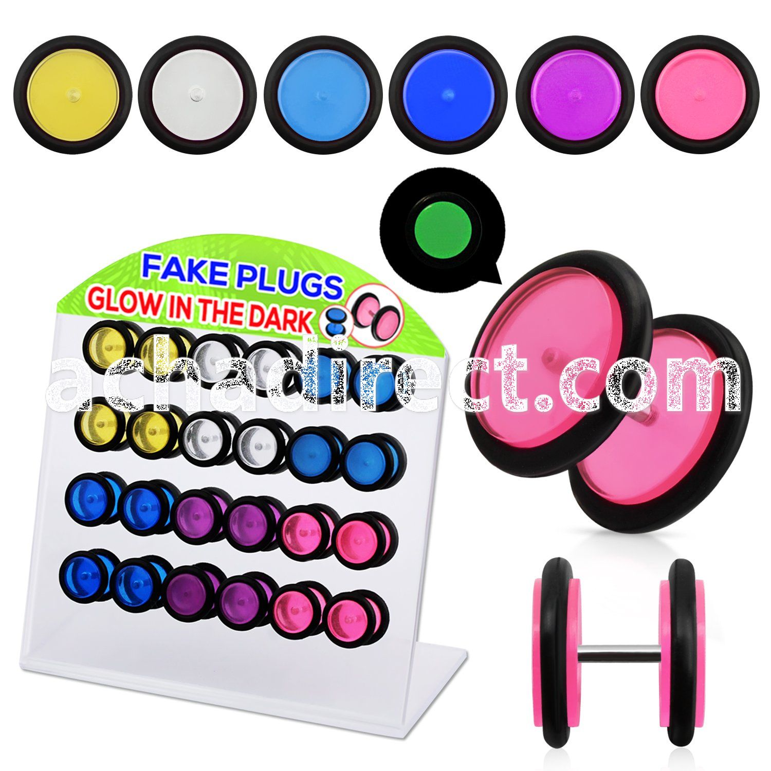 dacb41 board of luminous acrylic illusion fake plug with o ring