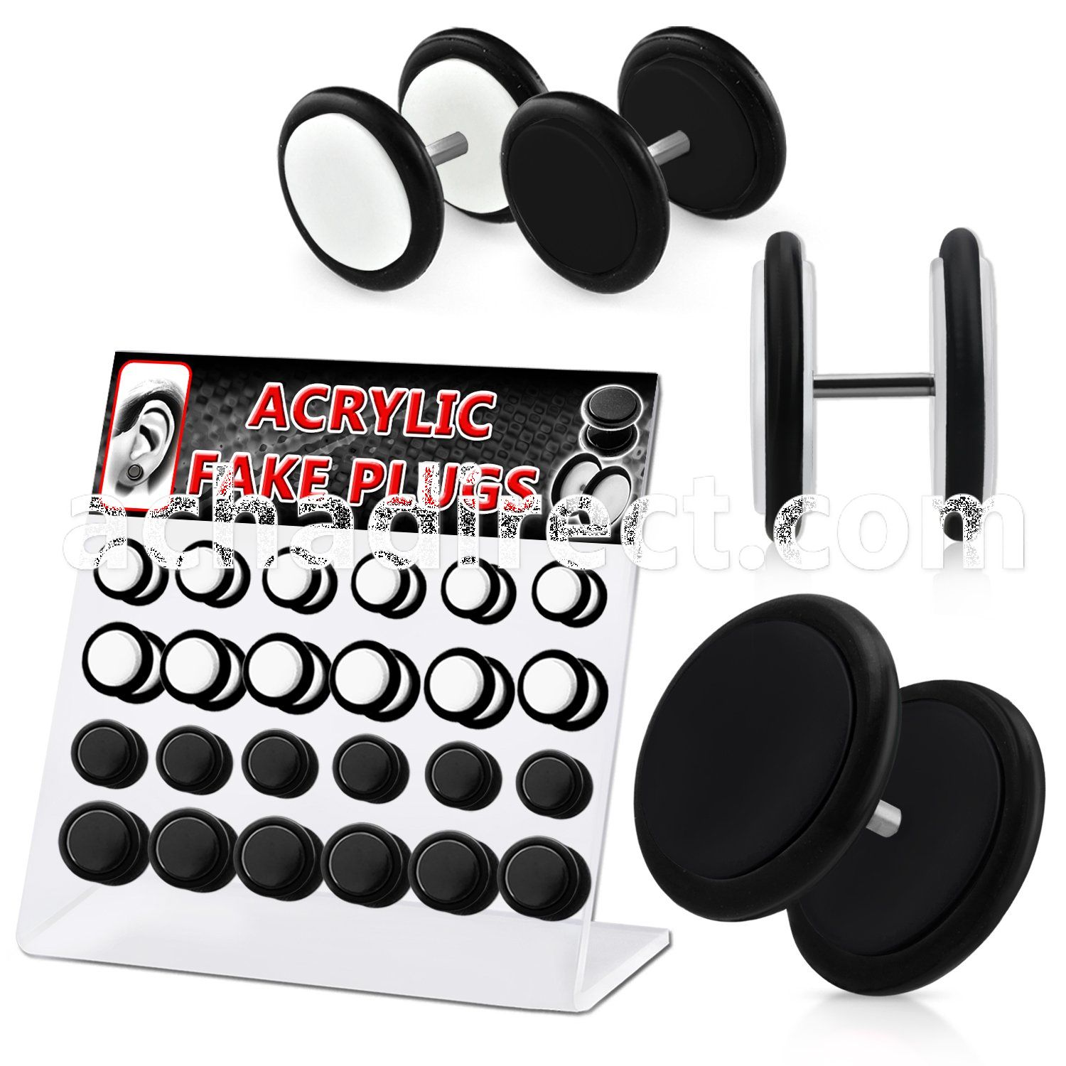 dacb51 board of b w acrylic fake plug with rubber o ring