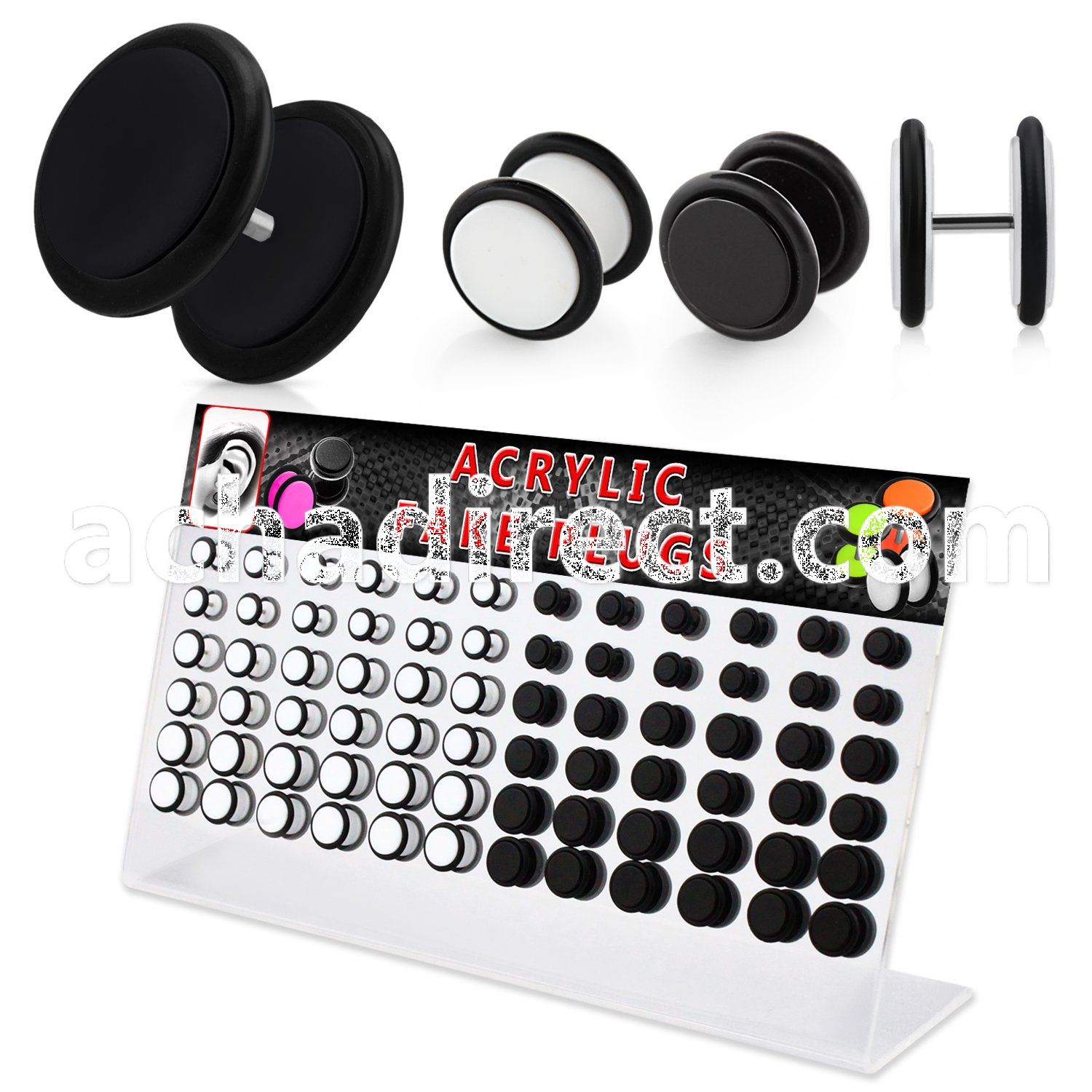dacb89 board of b w acrylic fake plug with rubber o ring