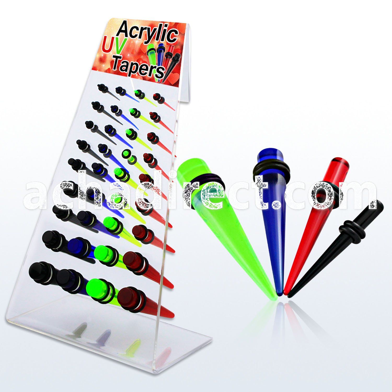 dapg46d board of colorful acrylic uv taper with double o ring