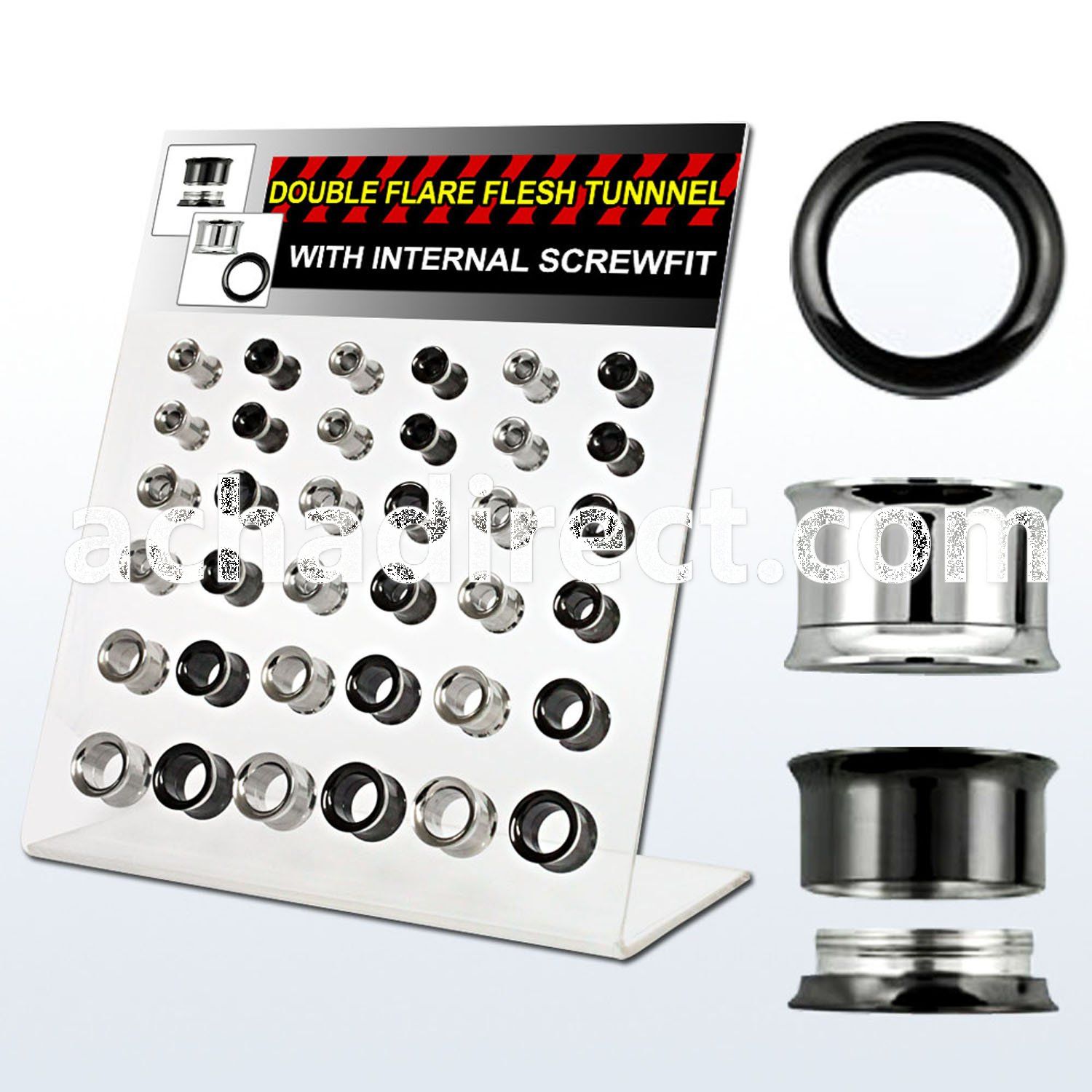 dapg57 board of pvd 316l double flesh tunnel w screwfit