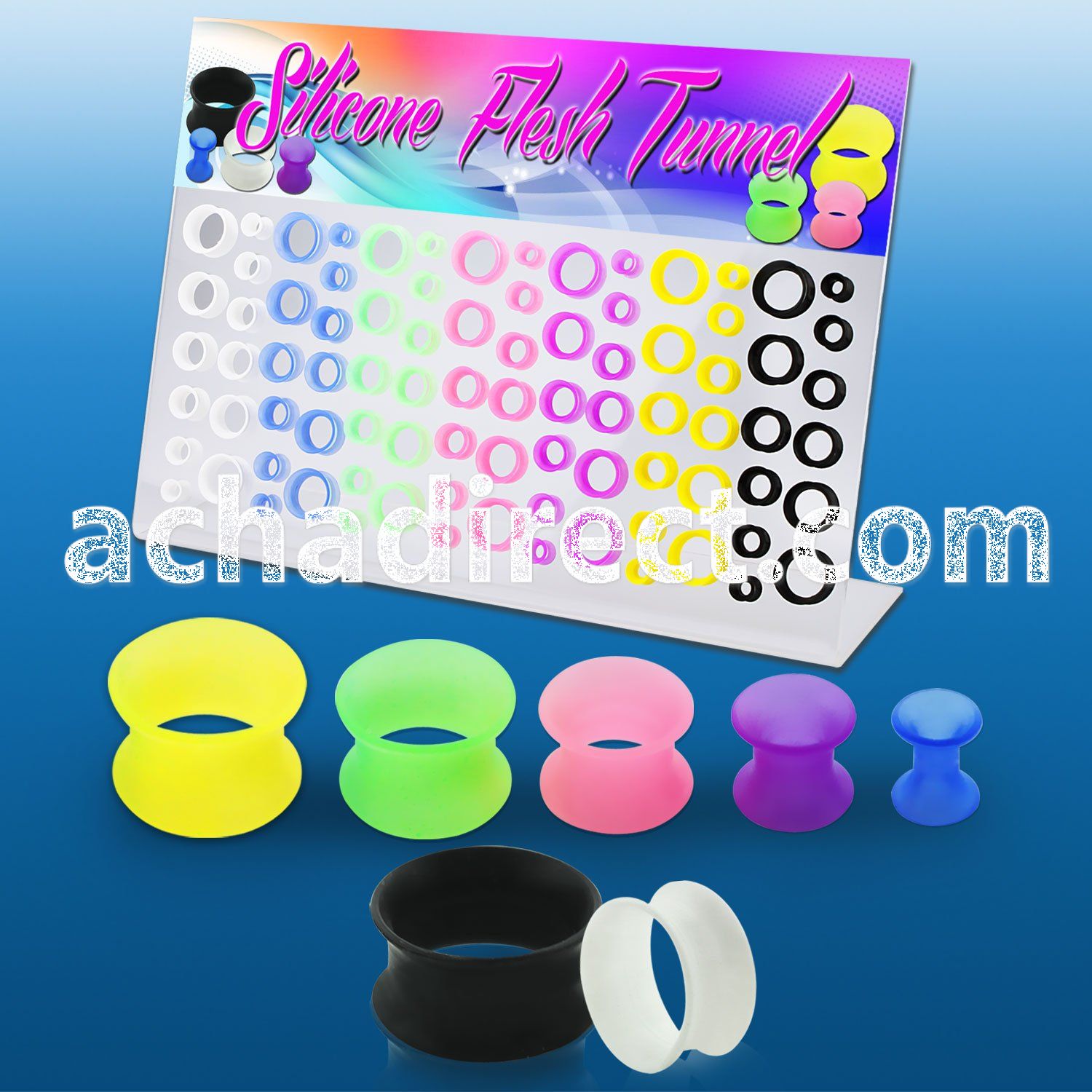 dapg75 board of assorted color ultra thin silicone flesh tunnel
