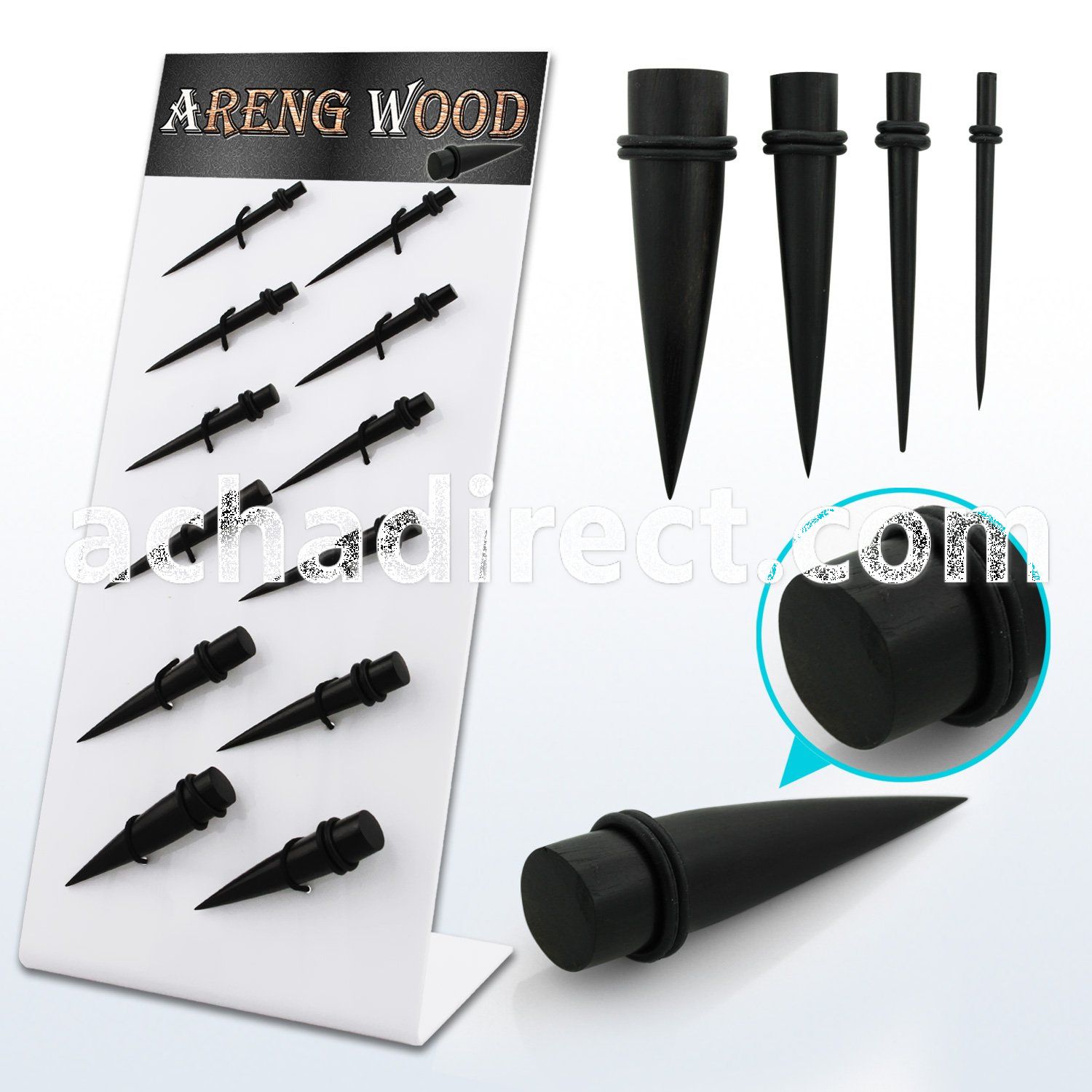 dapg95 board of organic areng wood tapers with double o rings