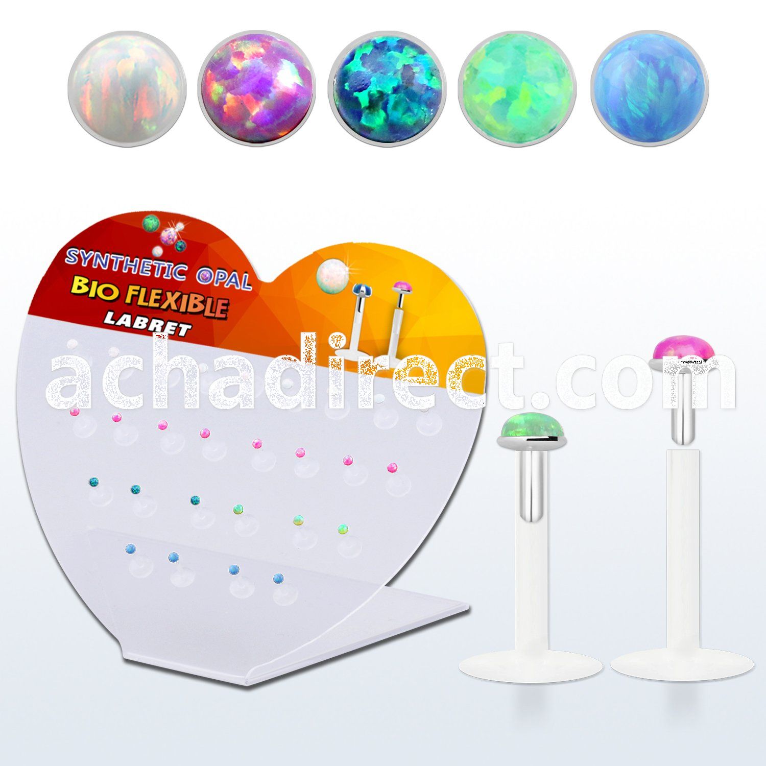 dbilo2 display w bio flex labret w 2mm synthetic opal