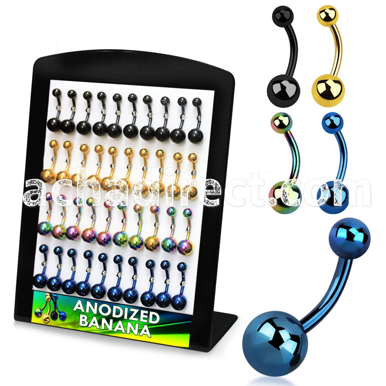 dbntg anodized 316l steel belly banana with 5 8mm ball