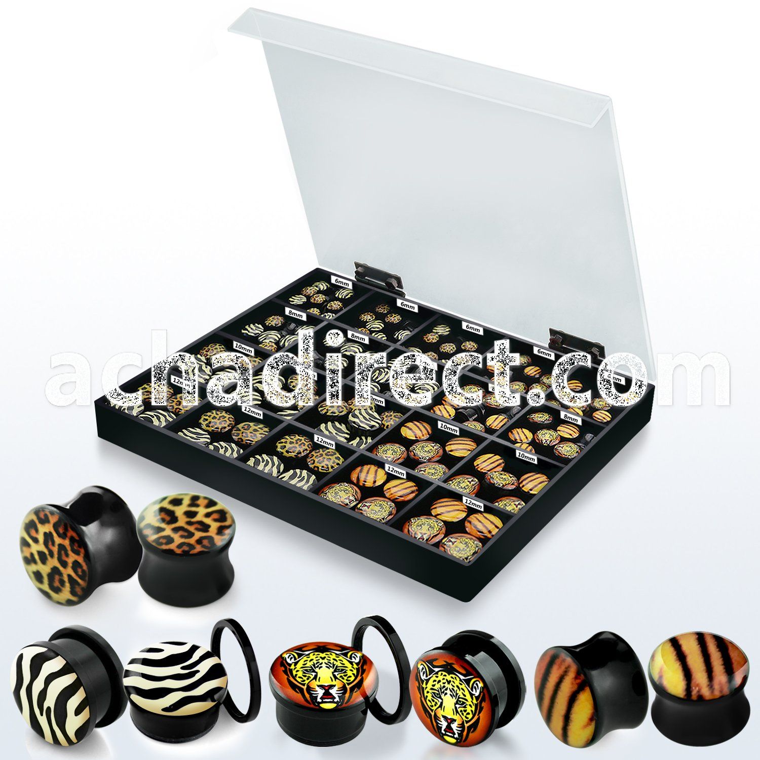 dmbj35 acrylic solid plug with screwfit w animal fur design