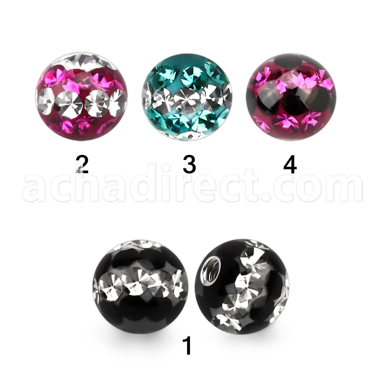 dmfr5 5mm ball with ferido glued triple line multi crystals