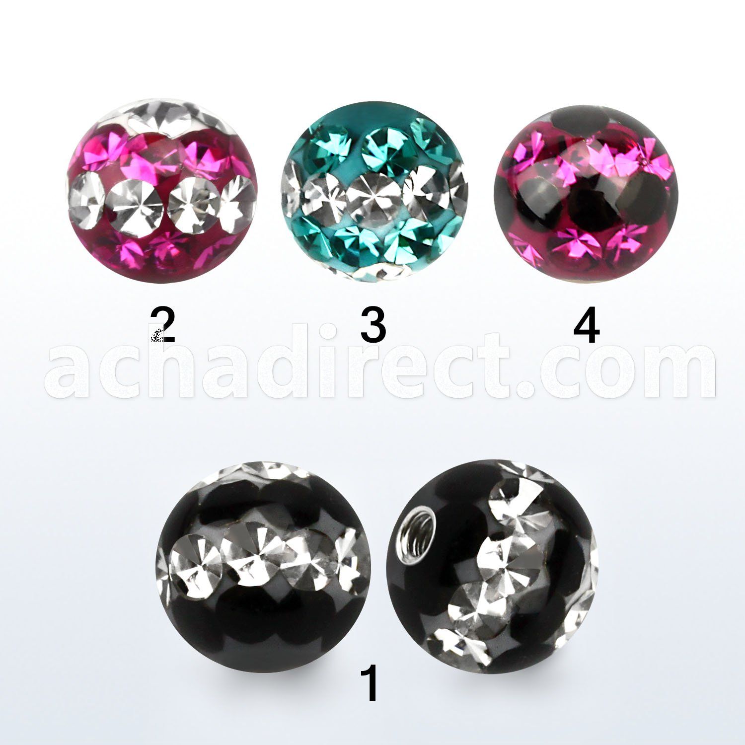 dmfr6 6mm ball with ferido glued triple line multi crystals