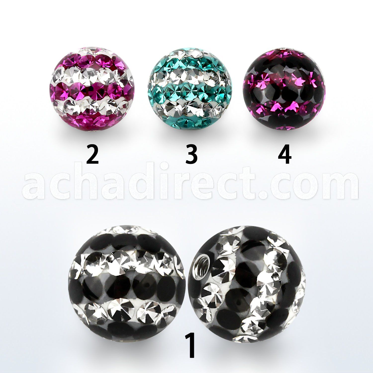 dmfr8 8mm ball with ferido glued triple line multi crystals