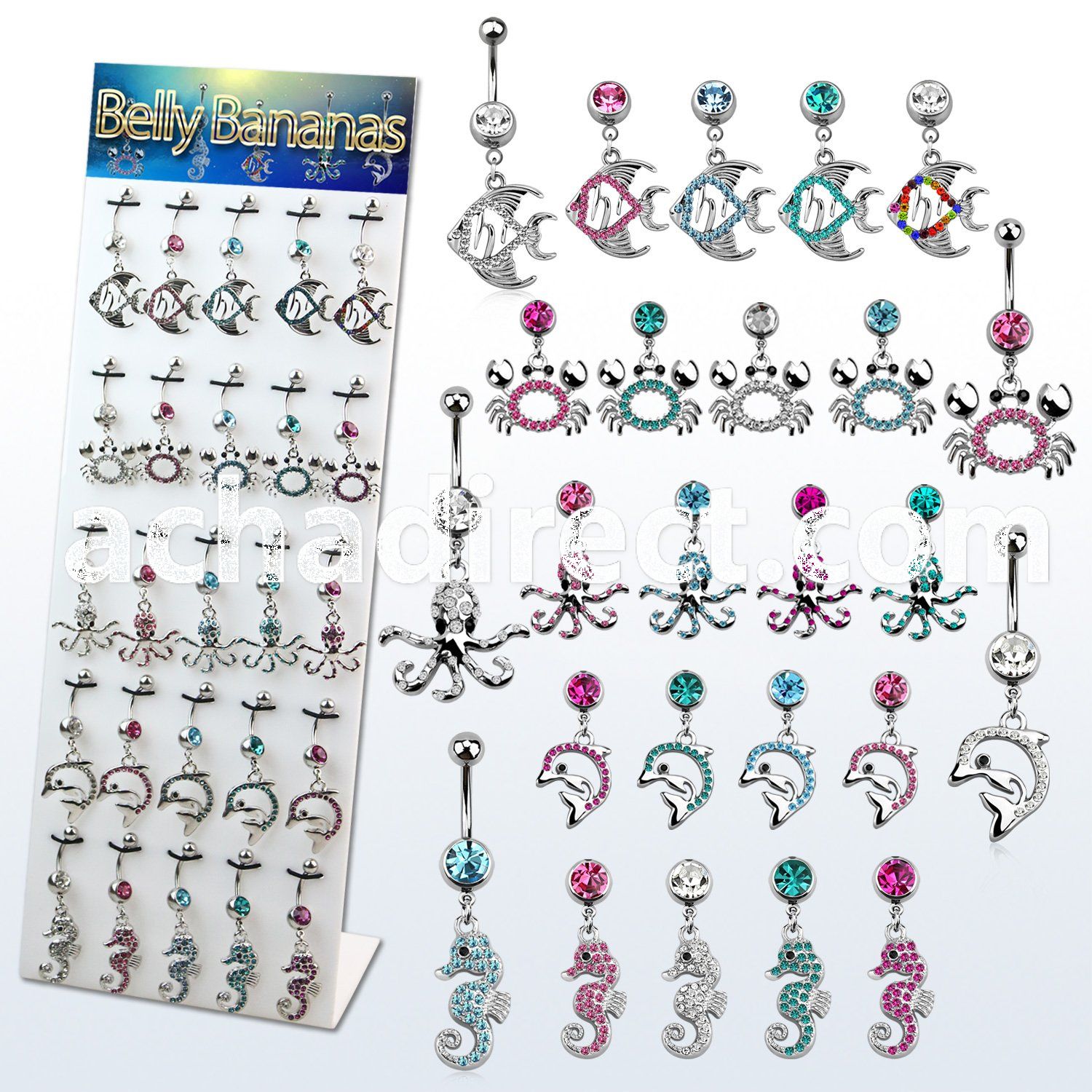 dmix12 display w 25 pcs. of belly banana in beach theme