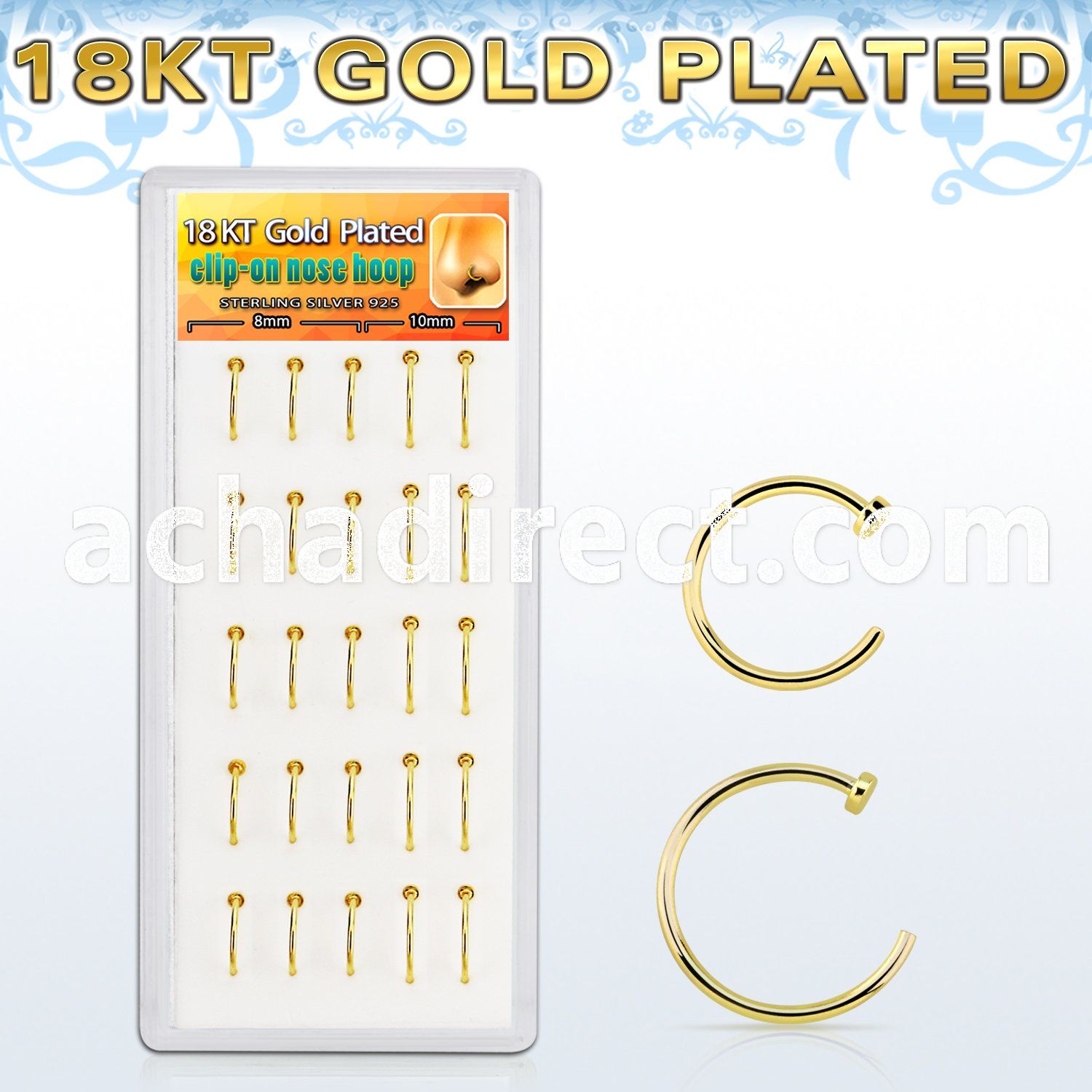 dnsm119 box w 18k gold plated silver fake nose clip