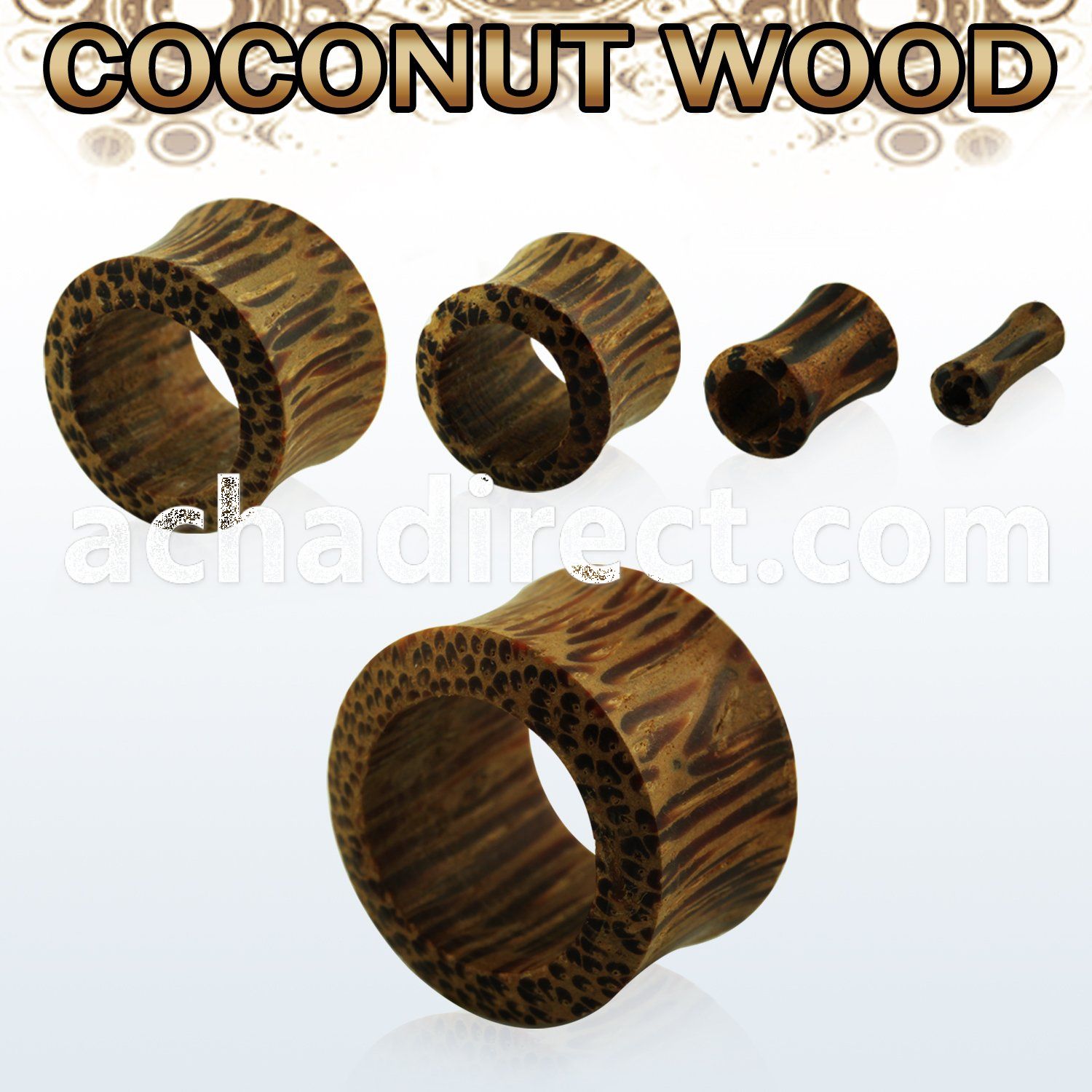dpwb coconut wood double flared flesh tunnel size 3 25mm