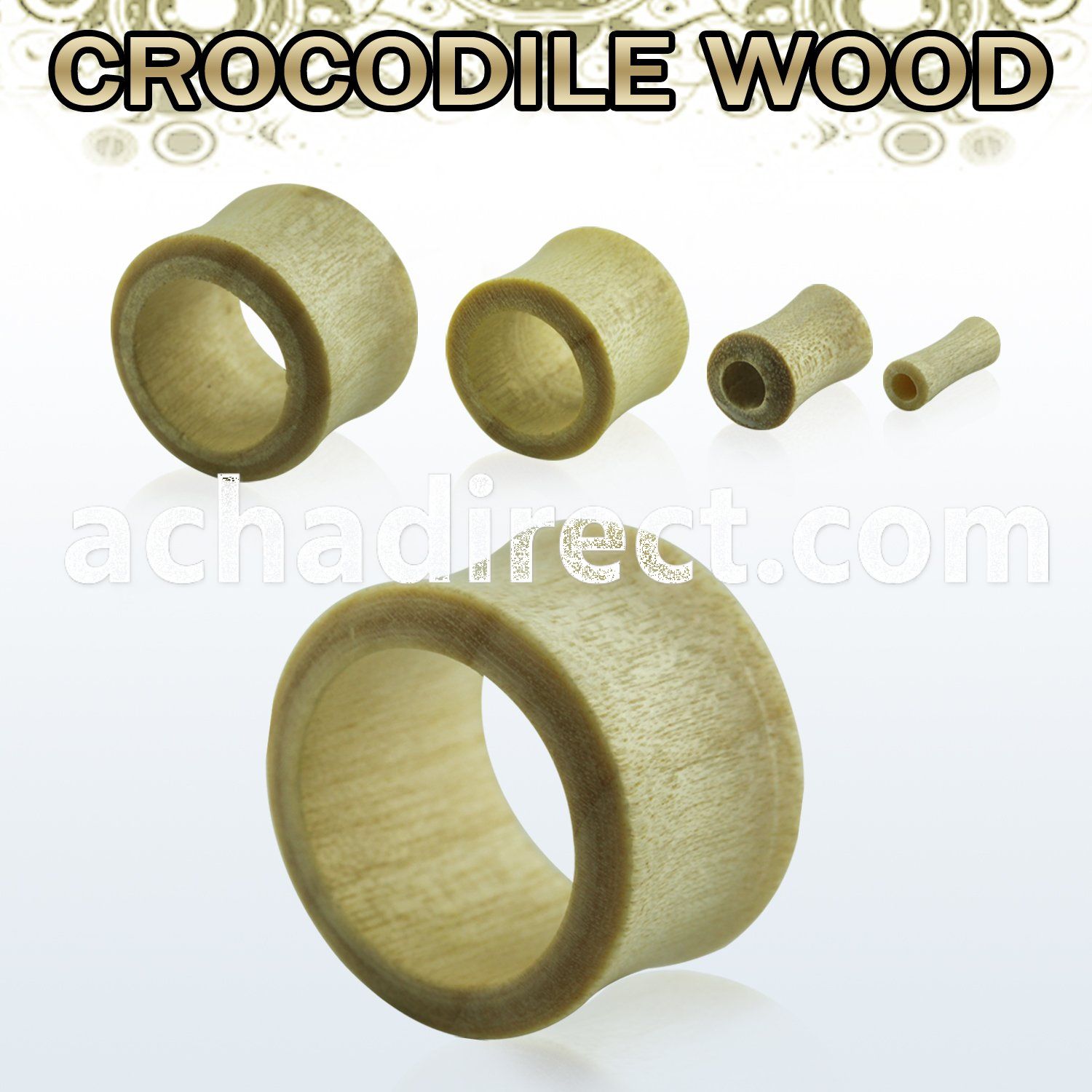 dpwy crocodile wood double flared flesh tunnel