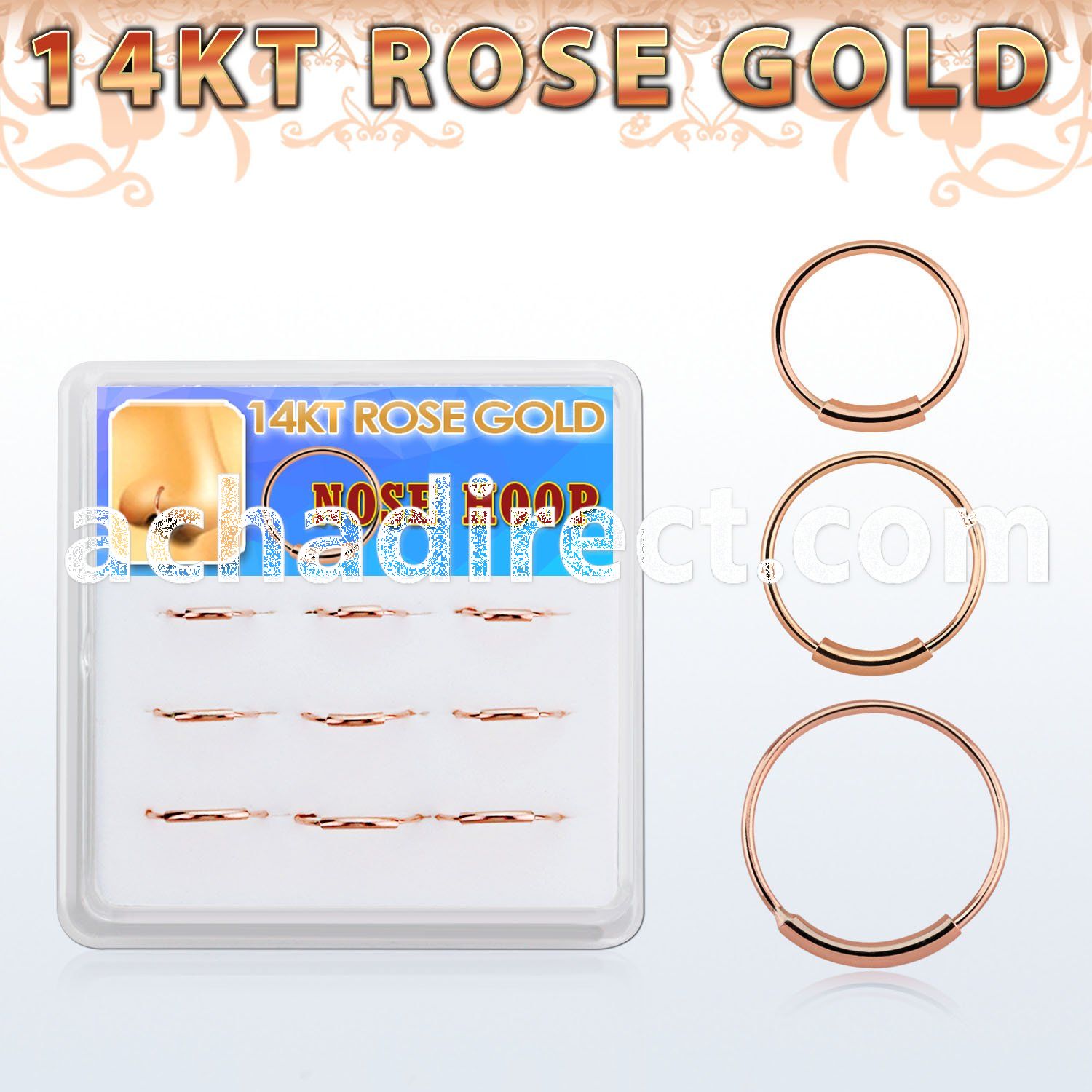 dr14nh2 box w 14kt rose gold endless nose hoop