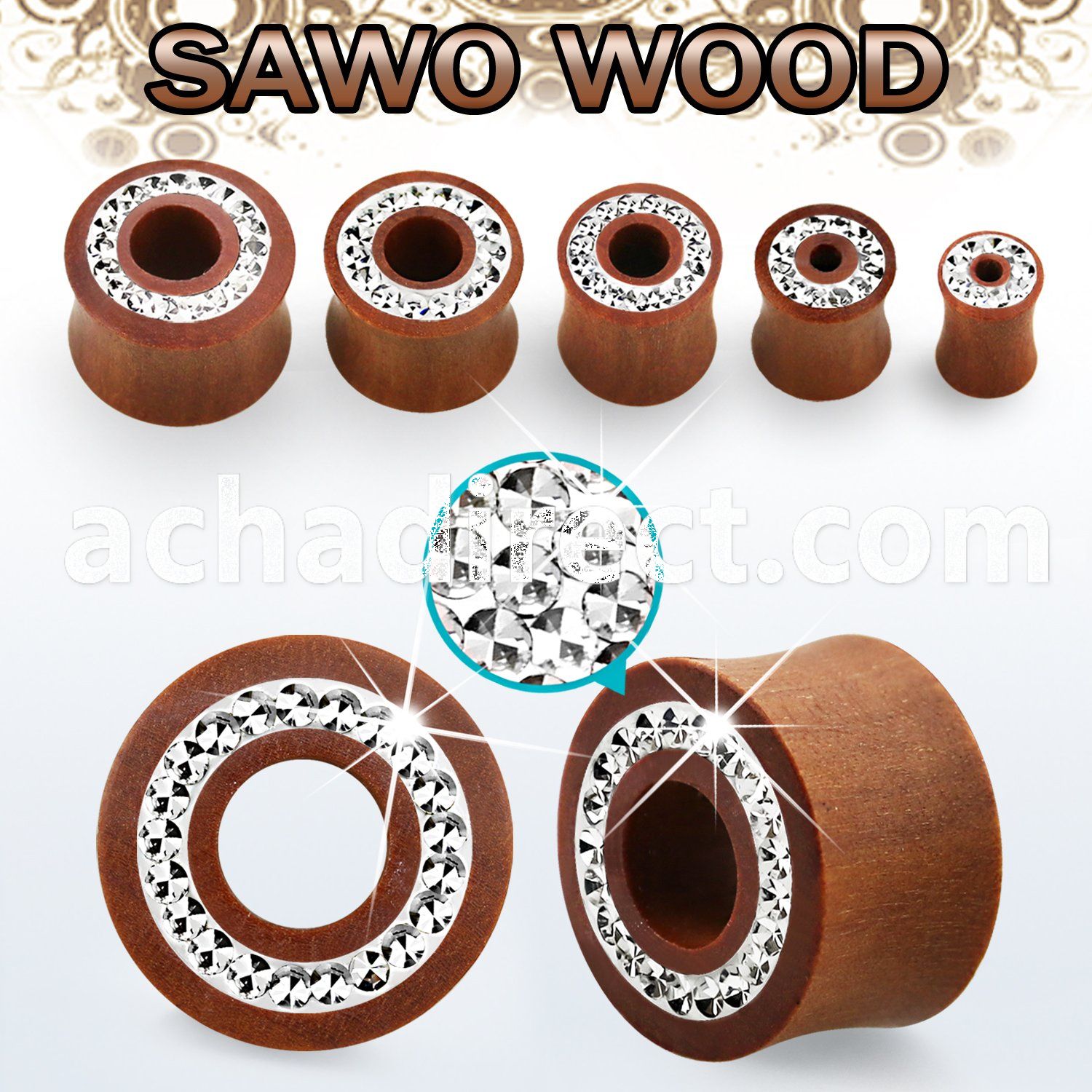 dspmfr sawo wood flesh tunnel w ferido multi crystal front