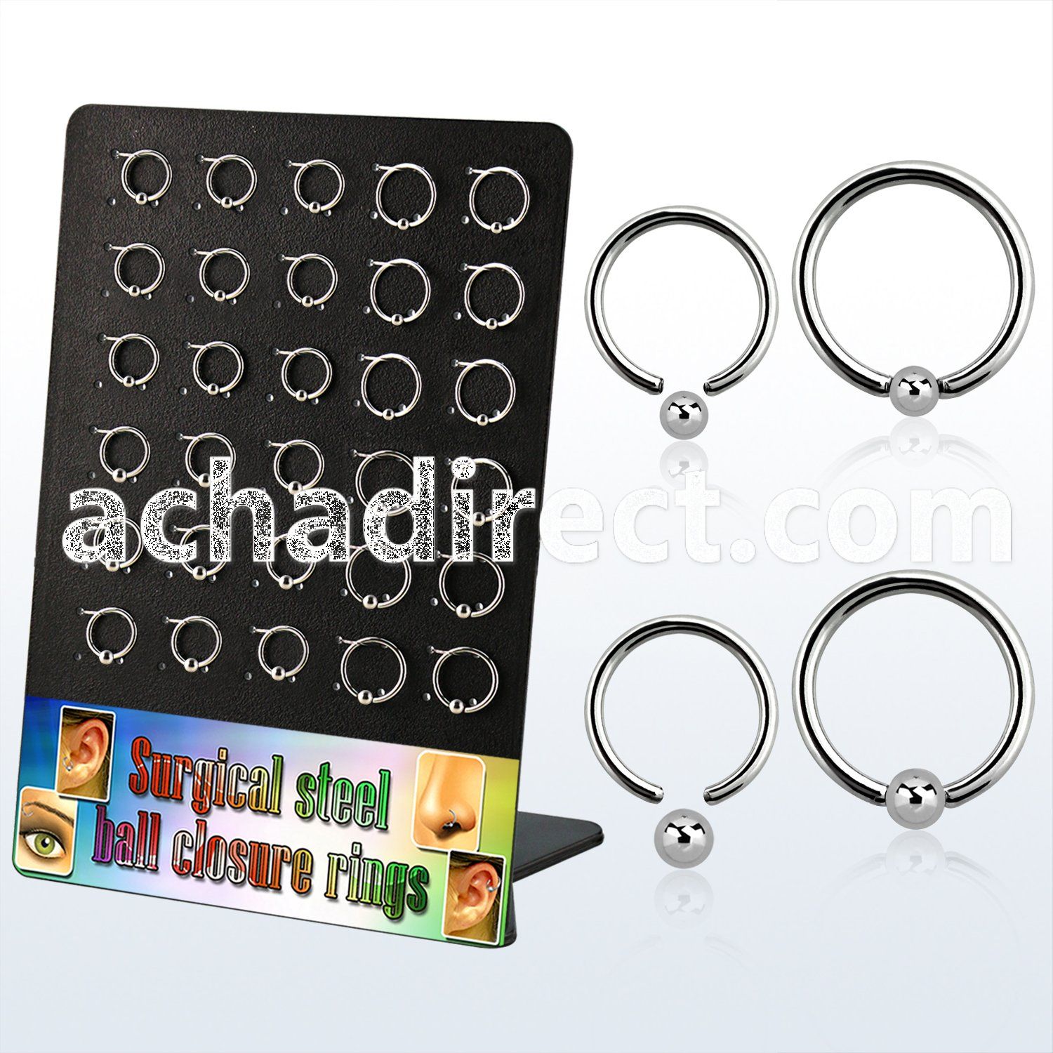 dtrg7 board w 316l steel ball closure rings w 2.5 3mm balls