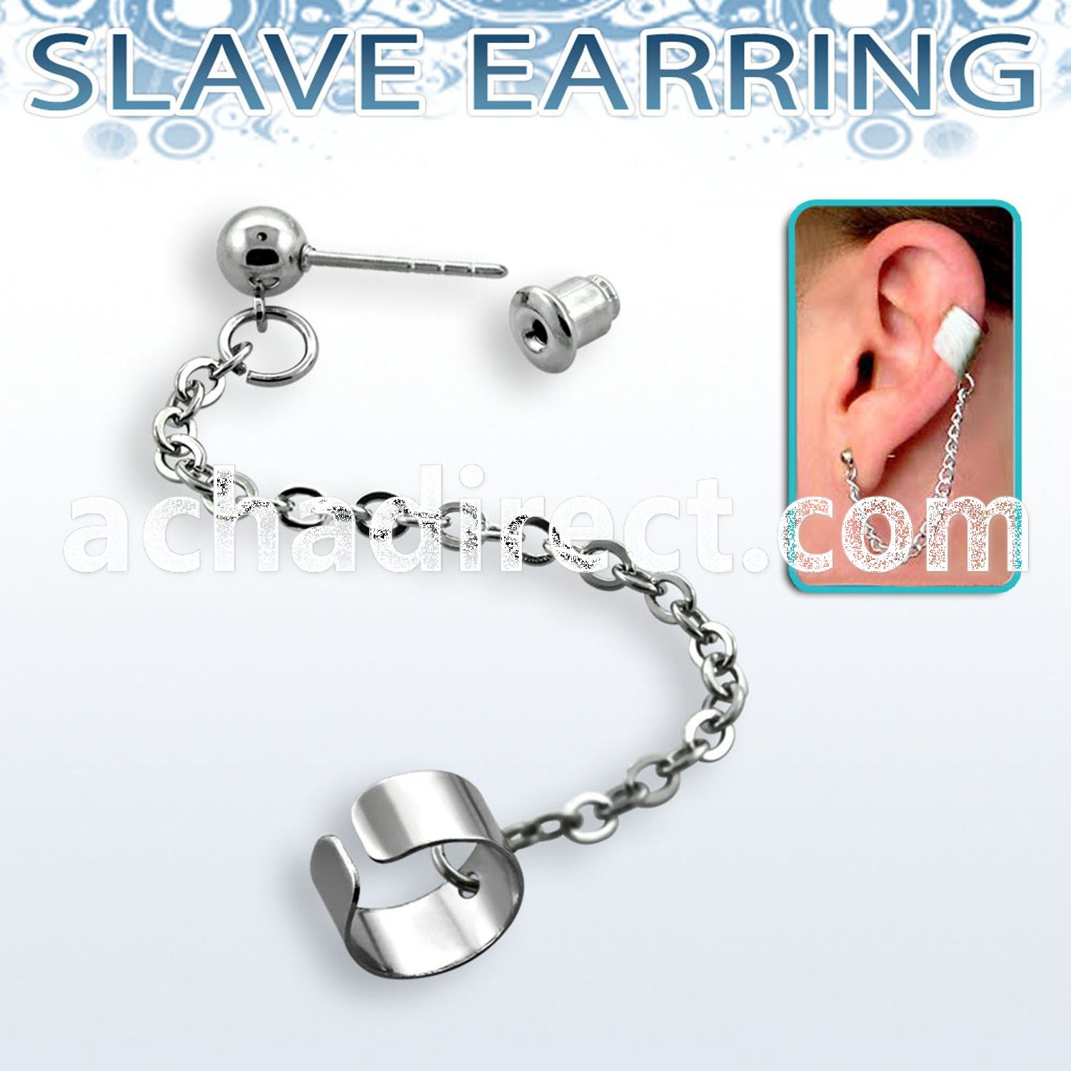 er246 stainless steel fake slave helix clip with chain