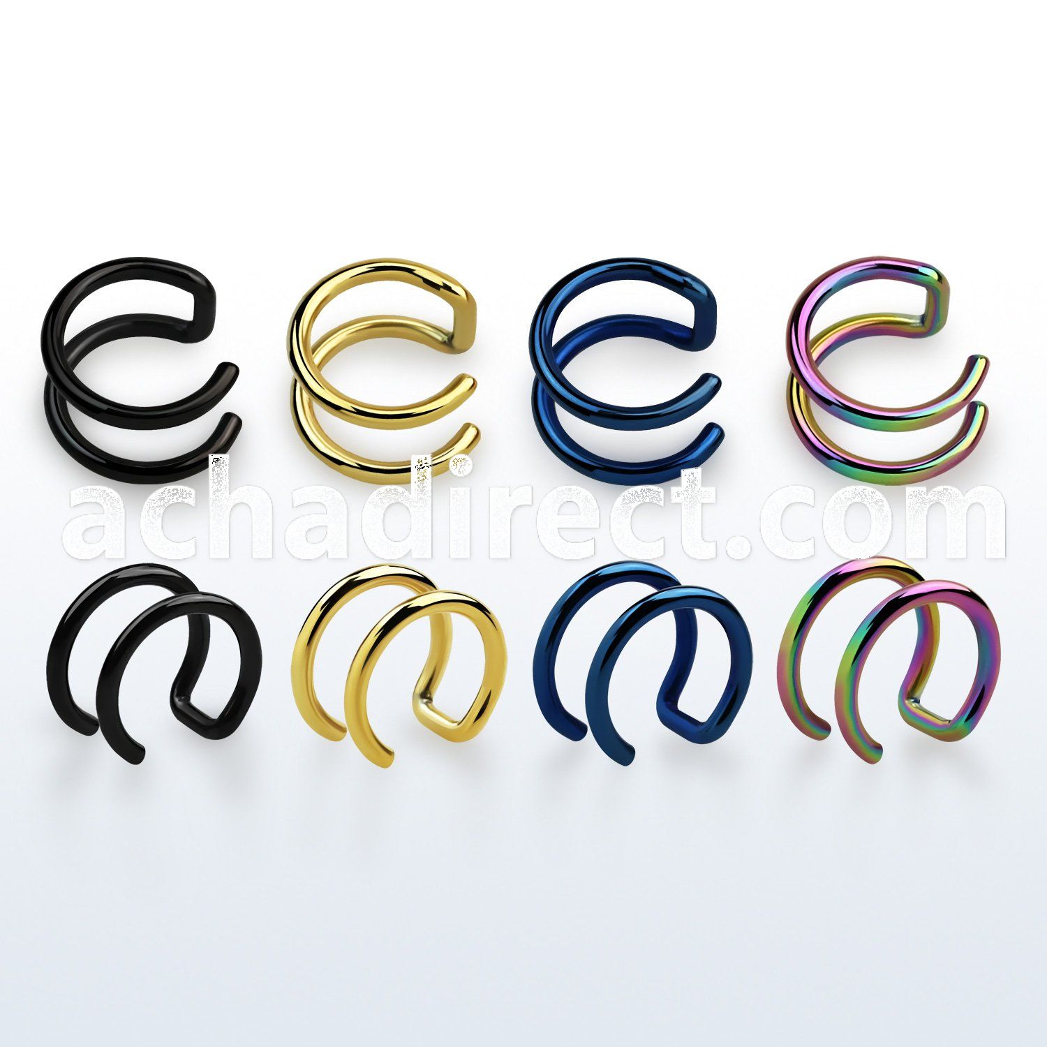 etcf anodized steel fake helix clip in a double hoop design