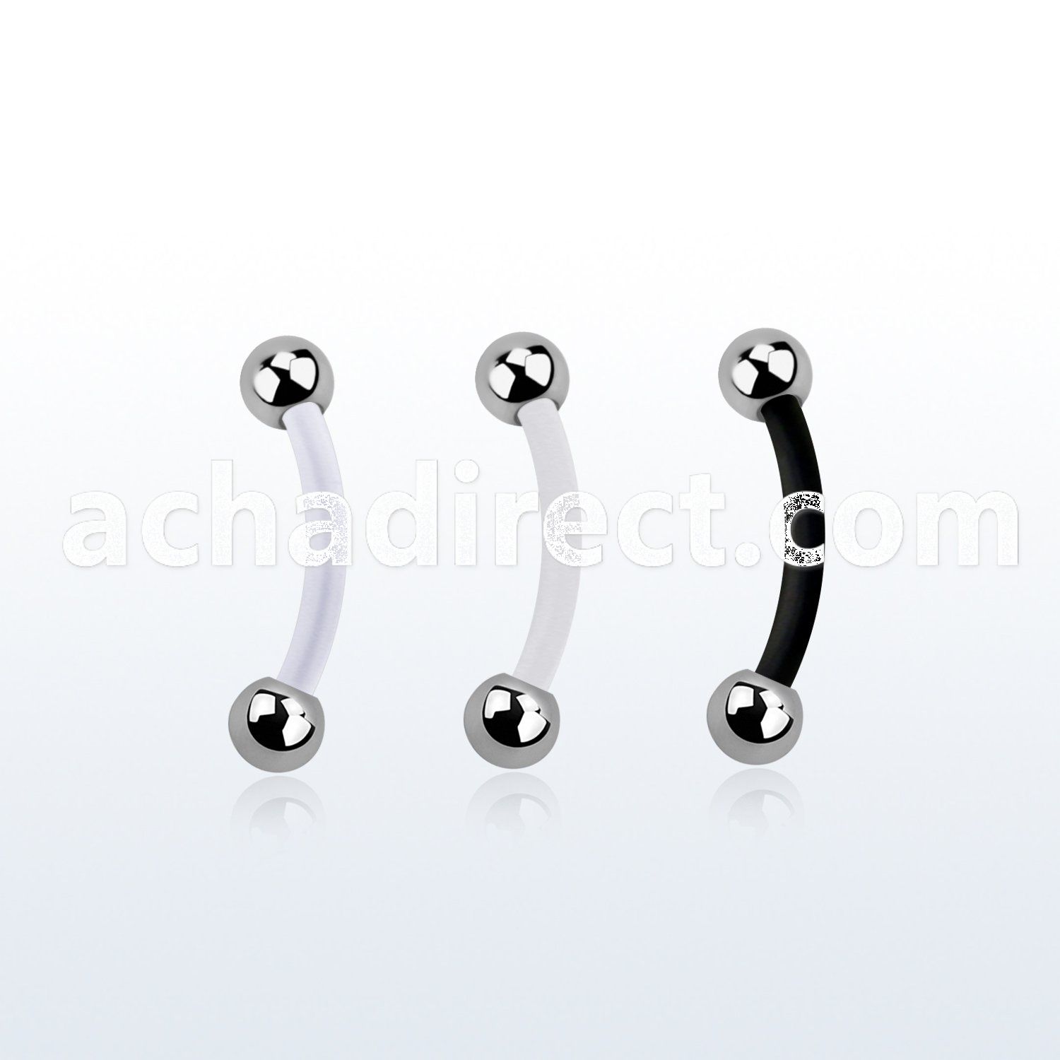 fbneb bioflex eyebrow banana w 3mm steel balls