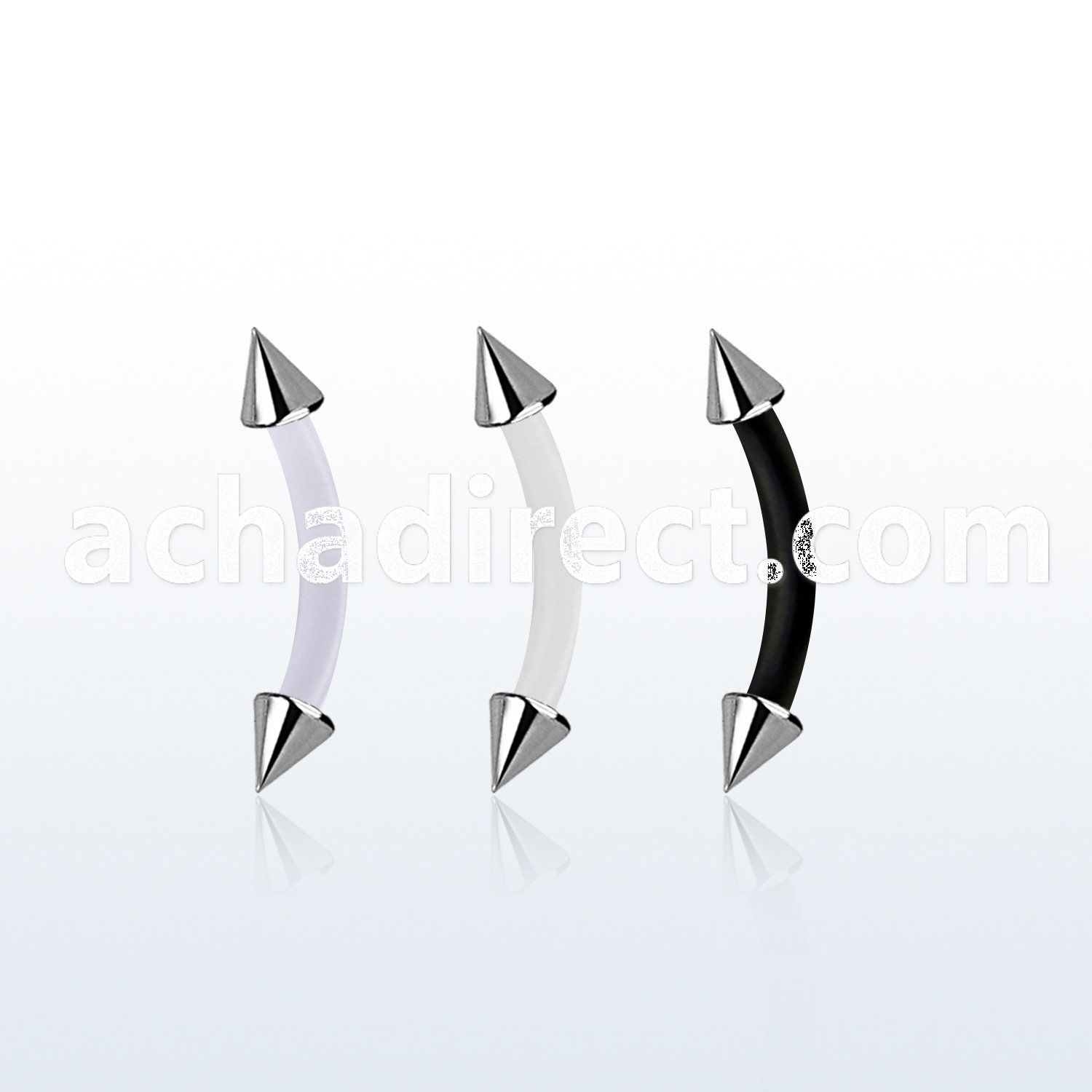 fbnecn25 bioflex eyebrow banana w 2.5mm steel cones