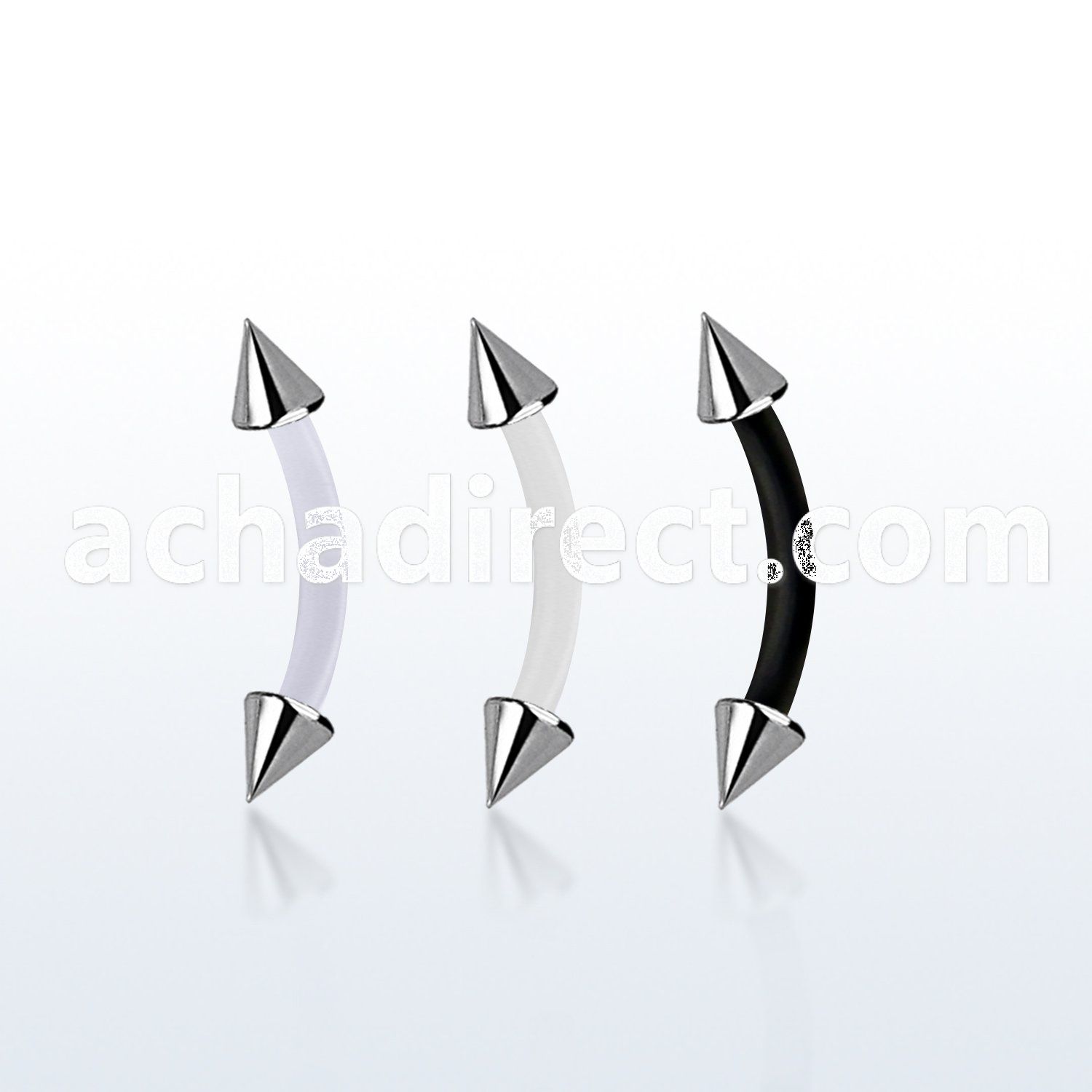 fbnecn bioflex eyebrow banana w 3mm steel cones