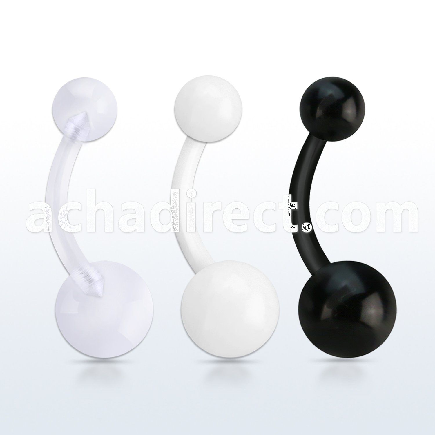 fbnuv bioflex belly banana, 14g (1.6mm) with 5 8mm ball