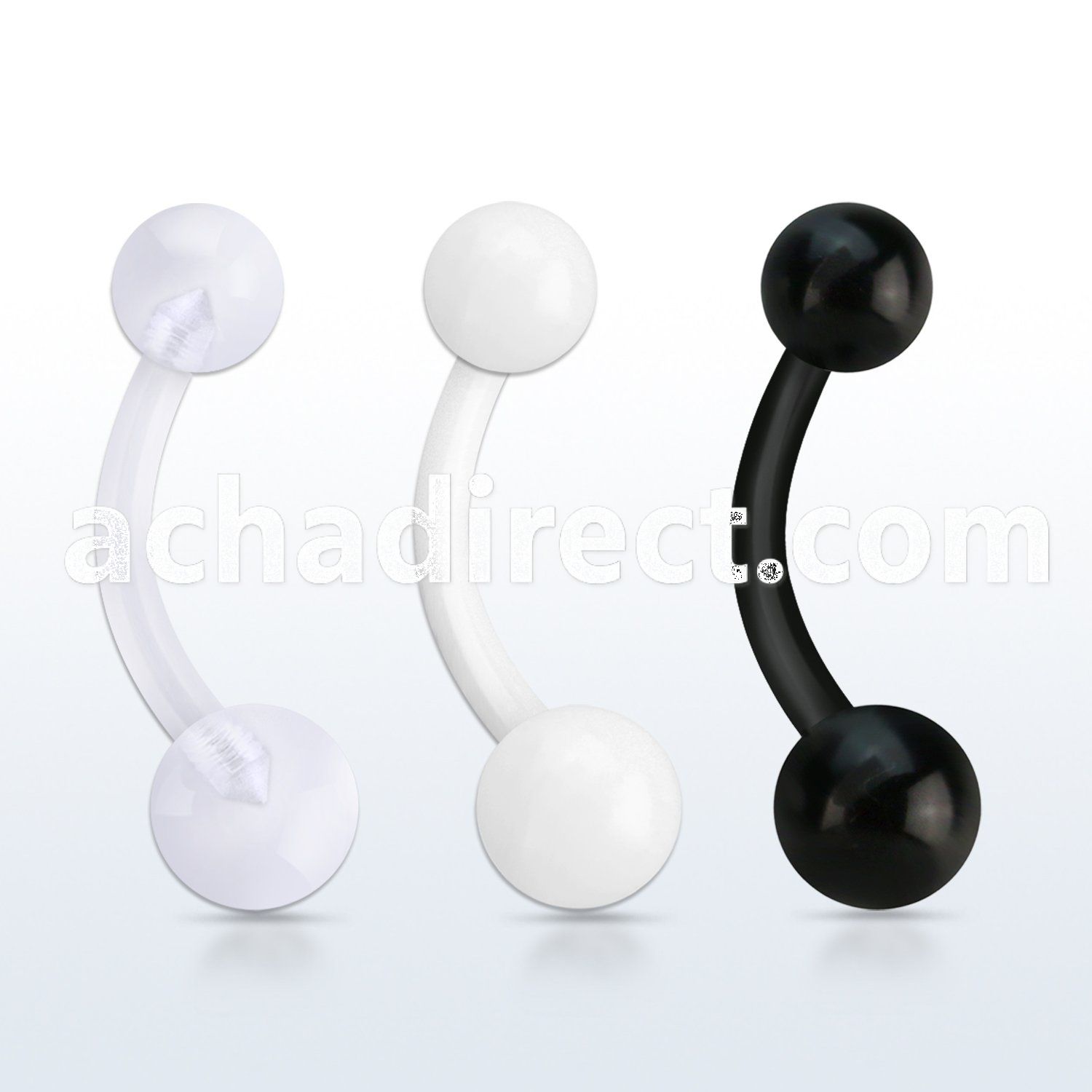 fbnuvs bioflex belly banana, 14g (1.6mm) with 5 6mm ball