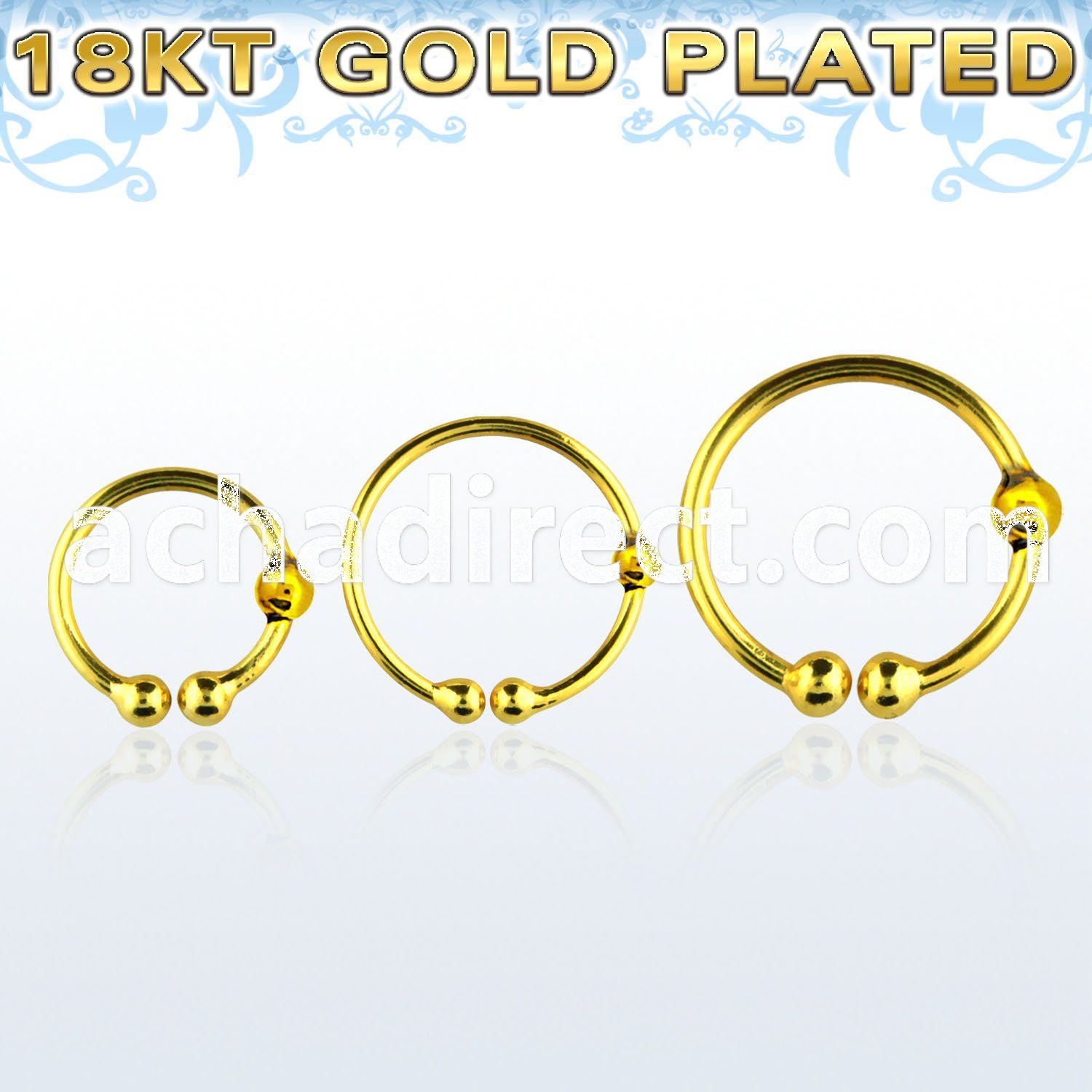 fnsrg 18k gold silver fake nose clip w 2mm right side ball