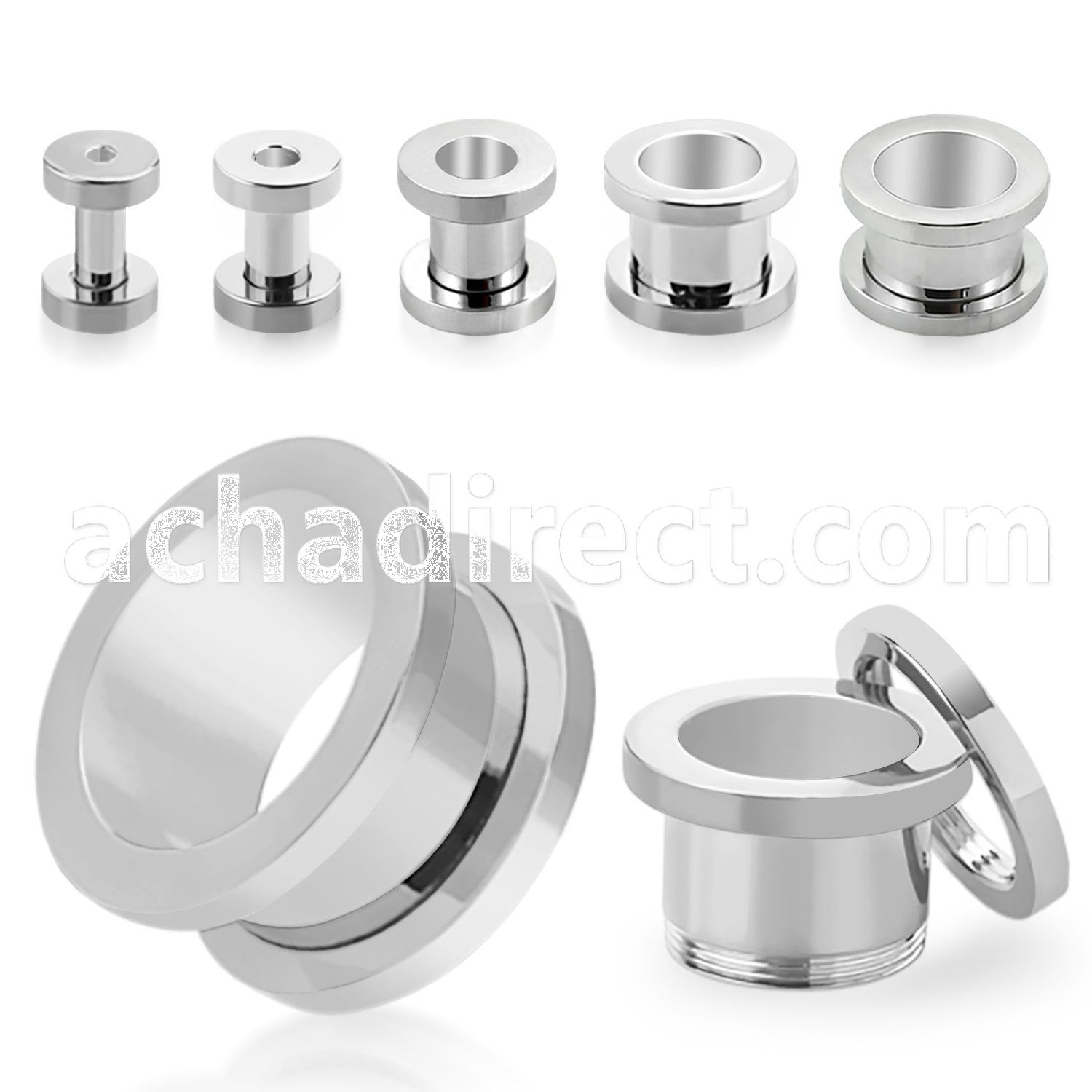 fpg mirror polished surgical steel screw fit flesh tunnel