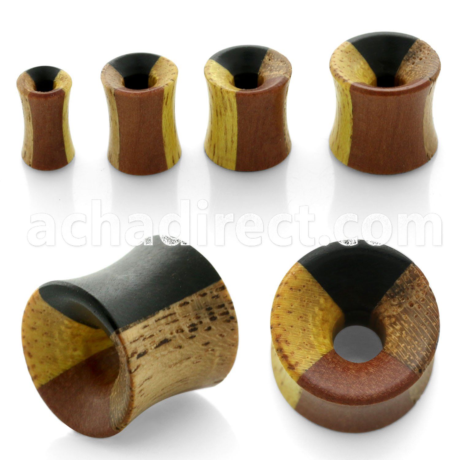 fpjsat double flare flesh tunnel w four different wood quarters