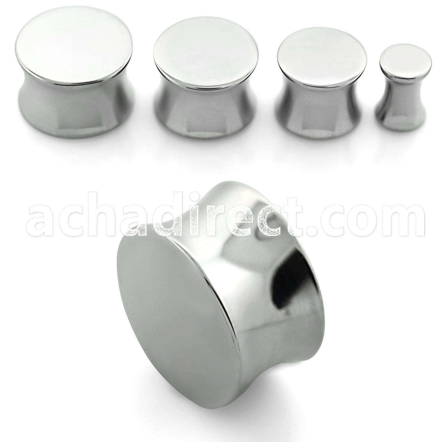 fspg high polished surgical steel double flared solid plug