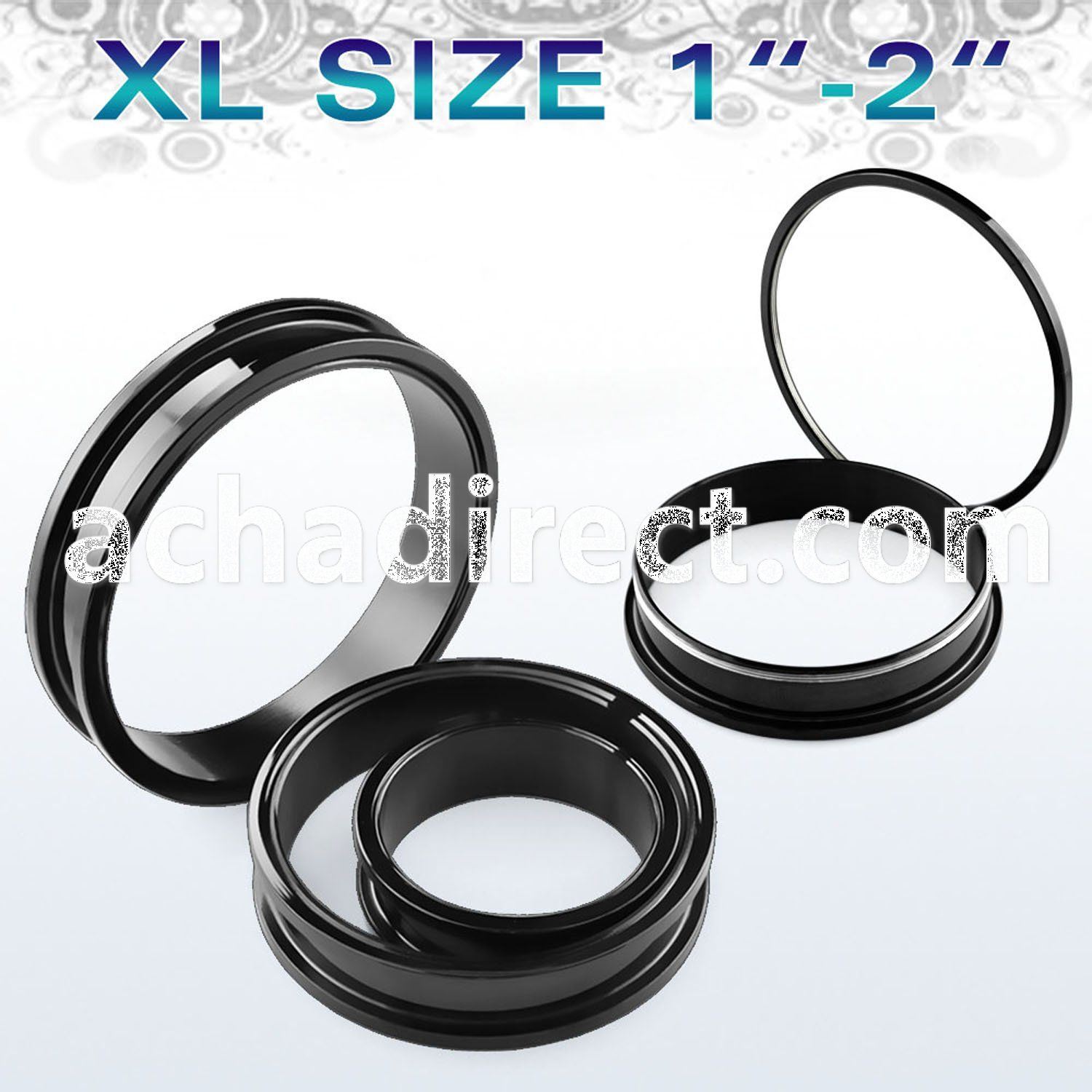 ftpgxl xl black anodized surgical steel screw fit flesh tunnel