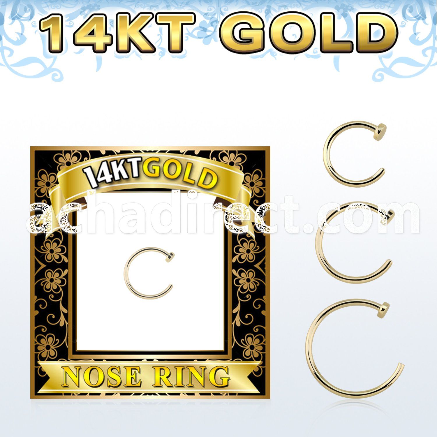 gcln20 solid 14k gold fake nose clip