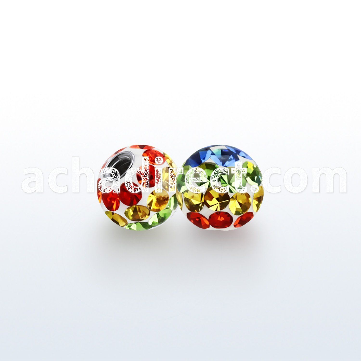 gmfr6 5mm ball with ferido multi crystals in gay pride colors