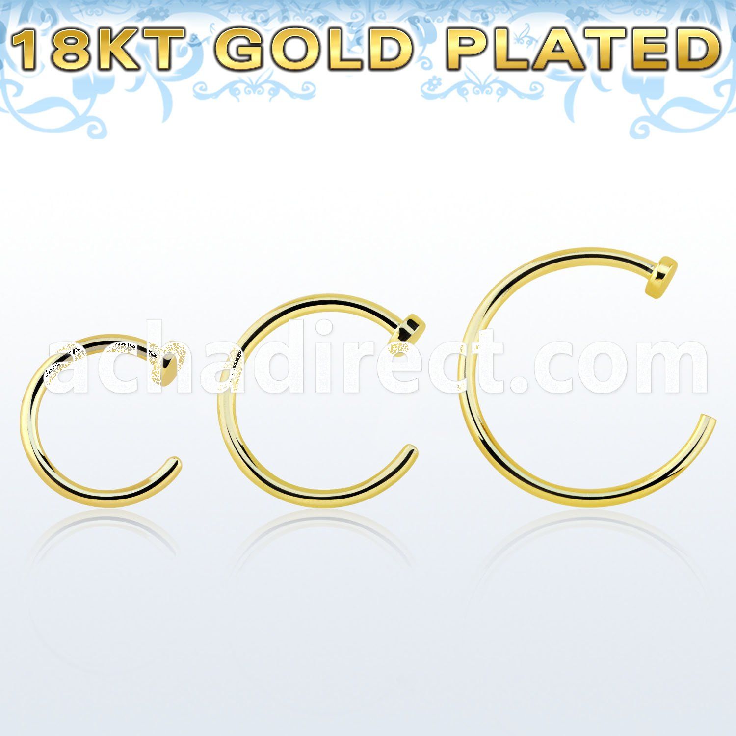 gpcln20 18k gold plated silver fake nose clip, 