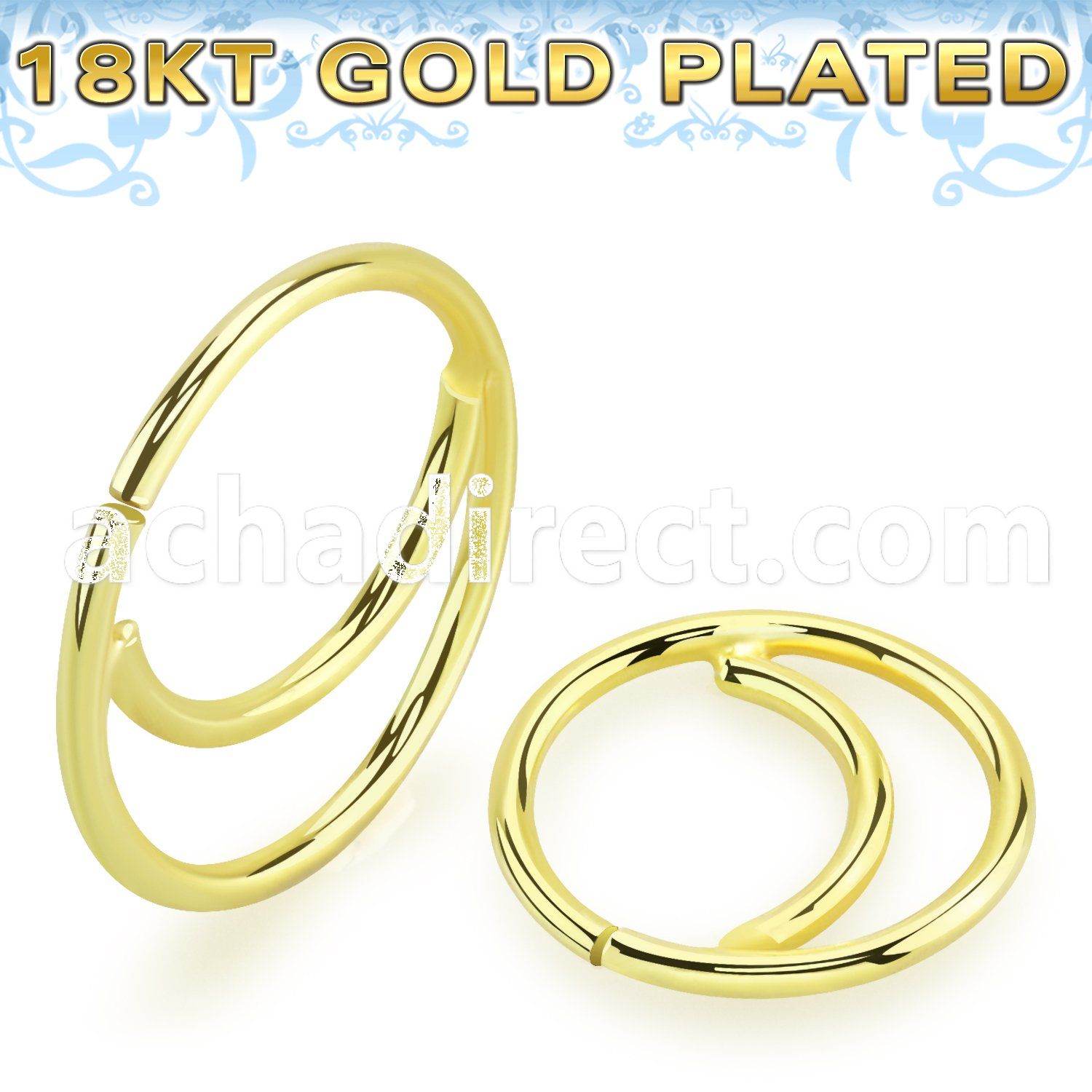 gpsea20 18k gold plated silver seamless nose ring moon