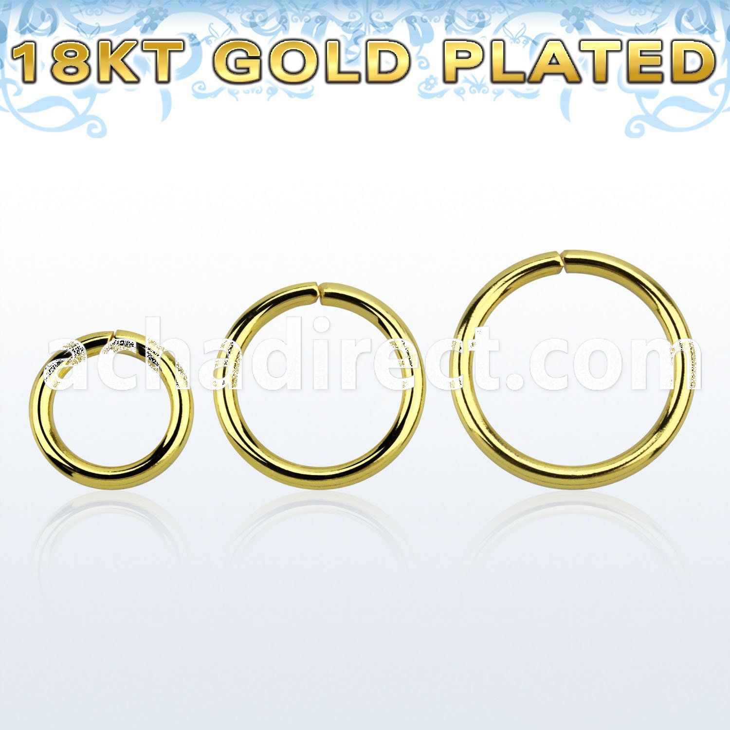 gpsel16 18k gold plated silver seamless ring w diameter 8 12mm