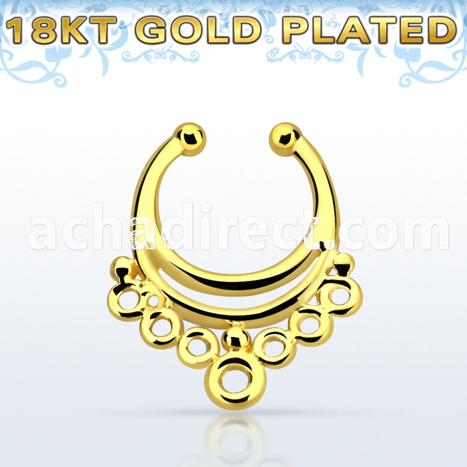 gpsepd1 gold plated silver fake septum clicker in an indian