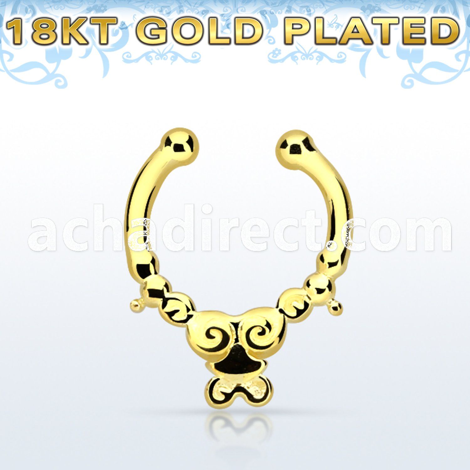 gpsepd2 gold plated silver fake septum clicker in a indian