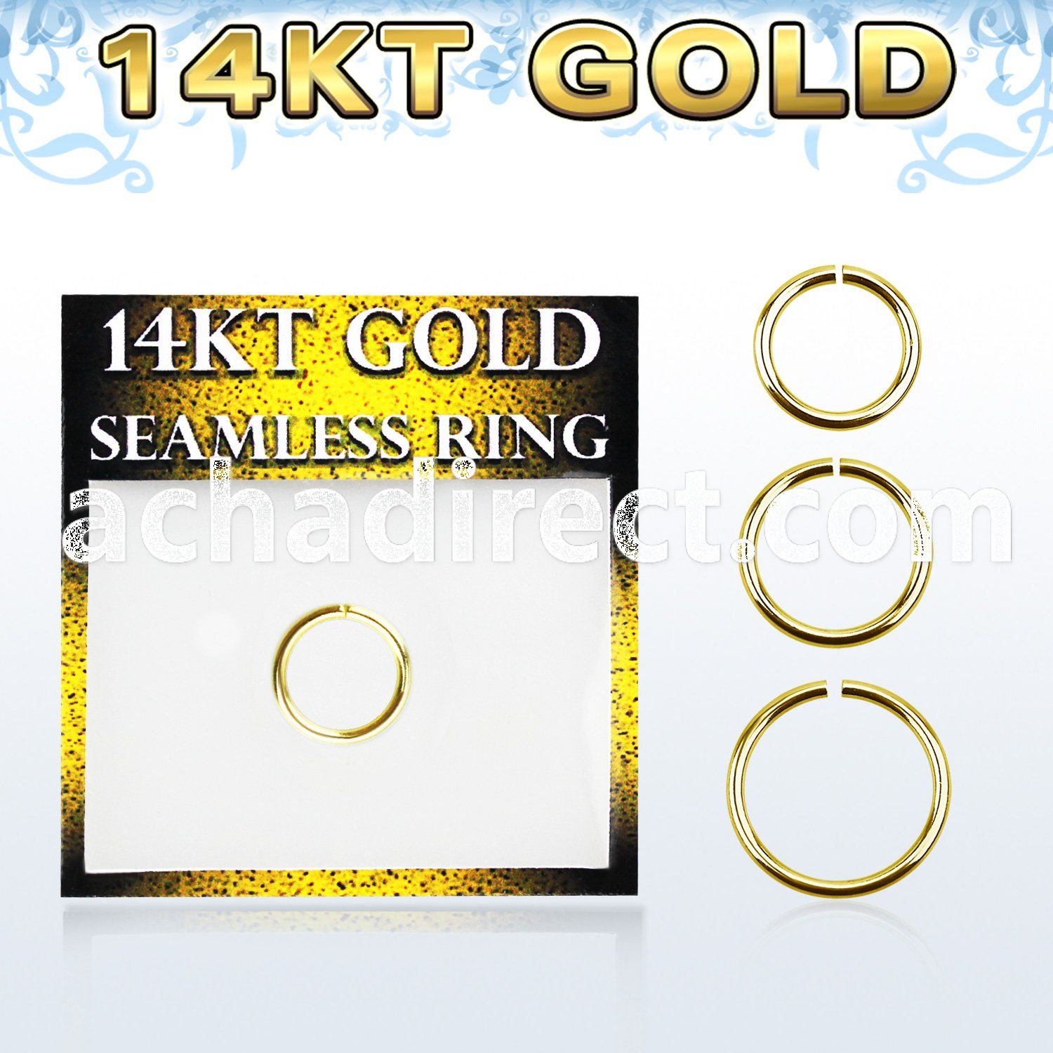 gsel16 solid 14kt gold seamless ring 1 2mm w diameter 8 12mm