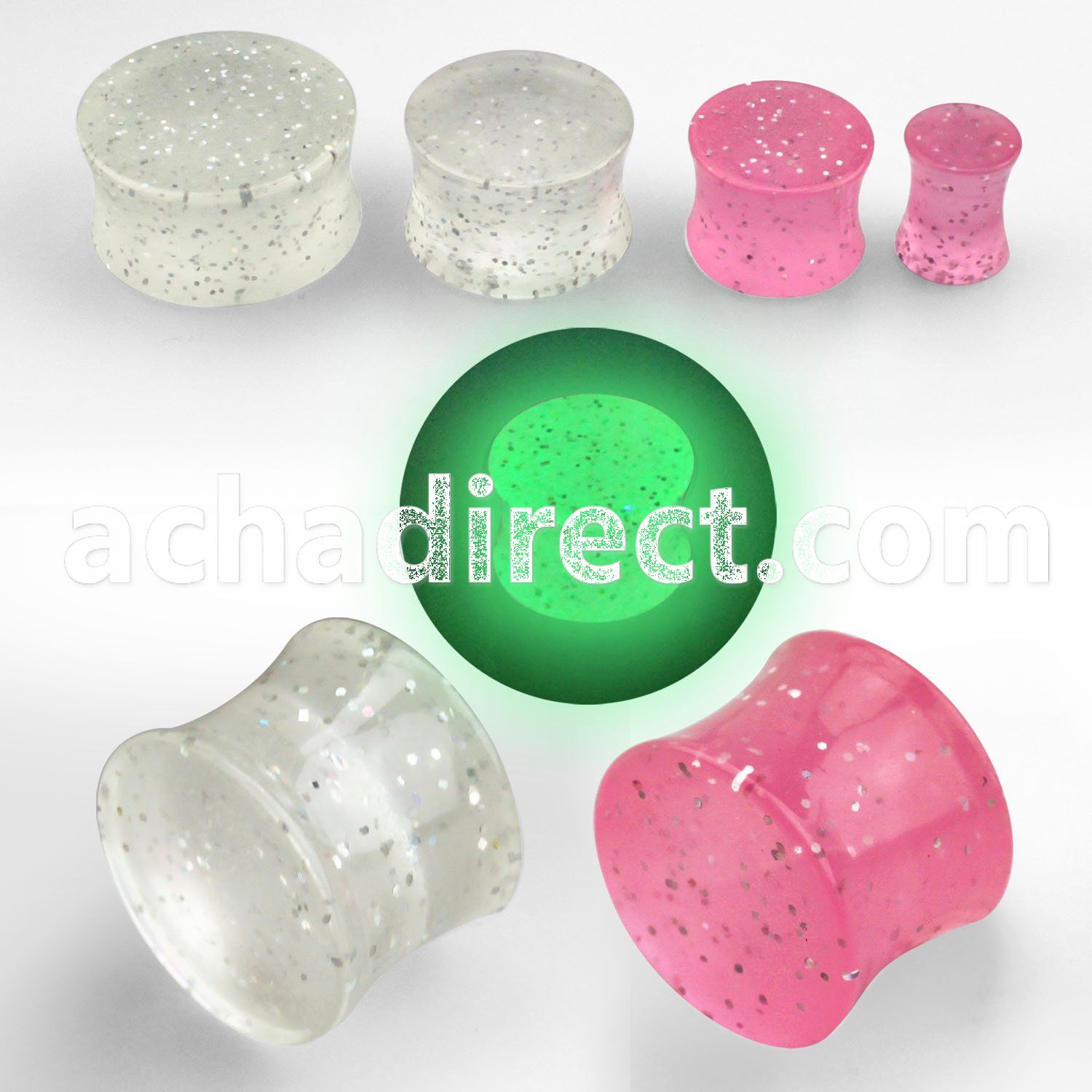 gtpg dual use acrylic plug glitter at day glow at night