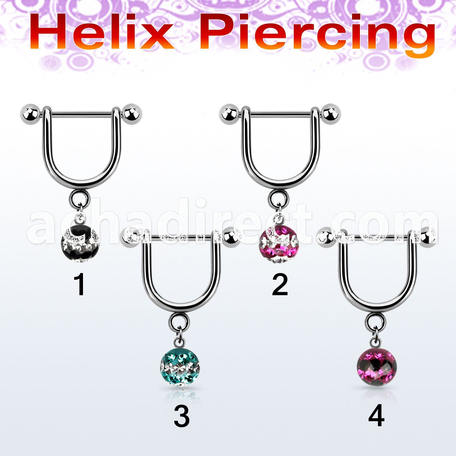 heudfr5 316l steel helix stirrup triple line multi crystal ball