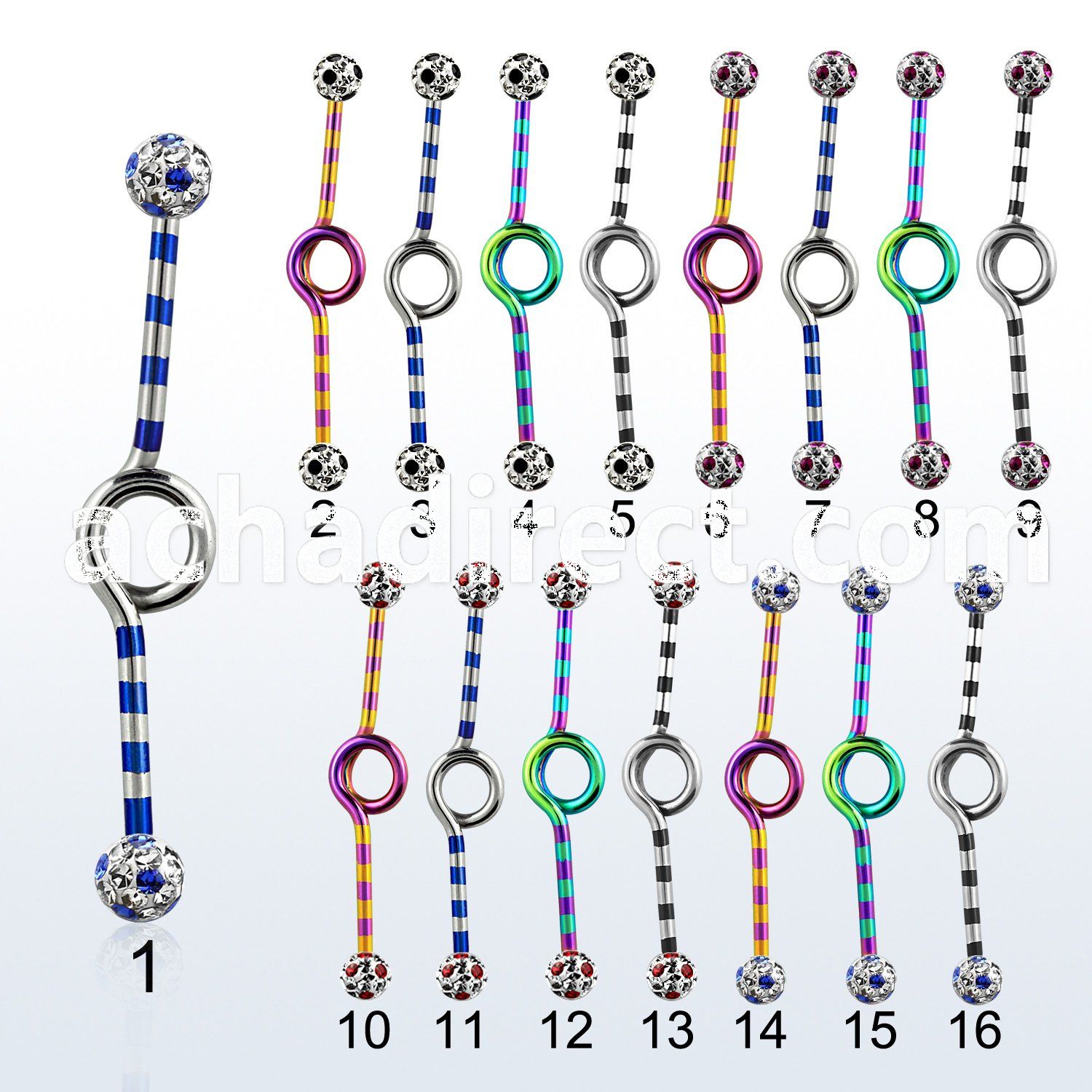 idbtfr5a pvd 316l steel industrial loop barbell with dotted balls